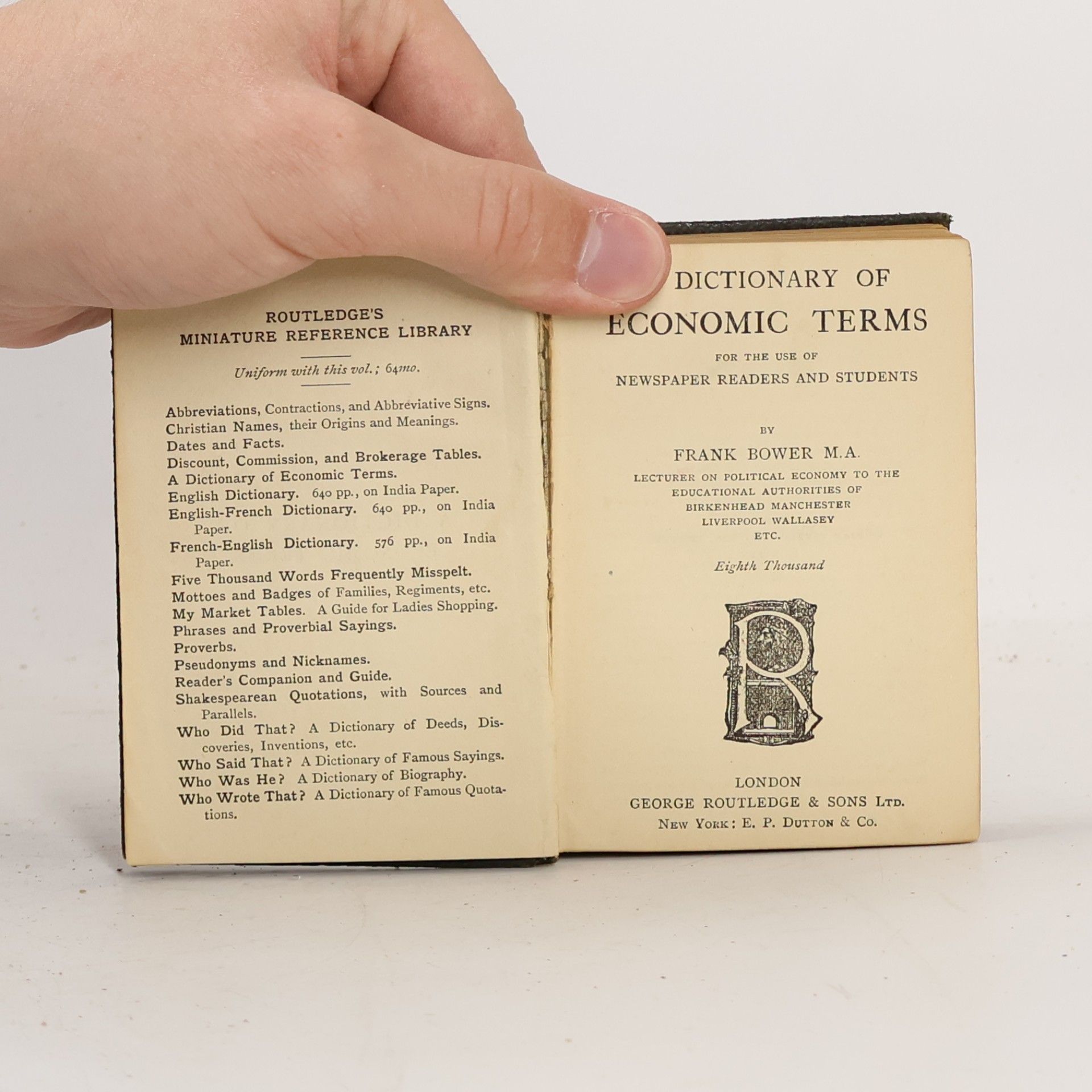 Frank Bowers Dictionary of Economic Terms