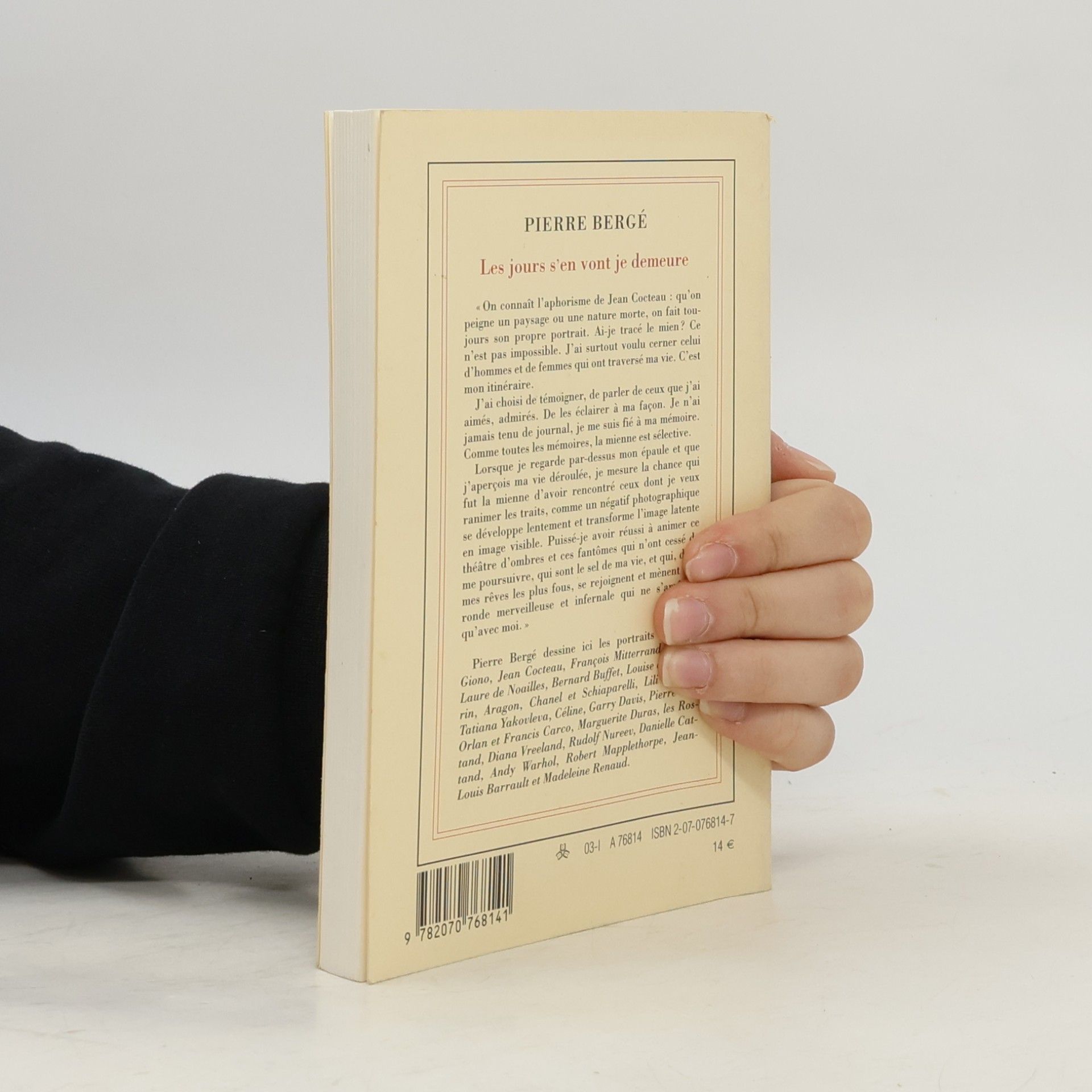 Pierre Bergé Les jours s'en vont je demeure