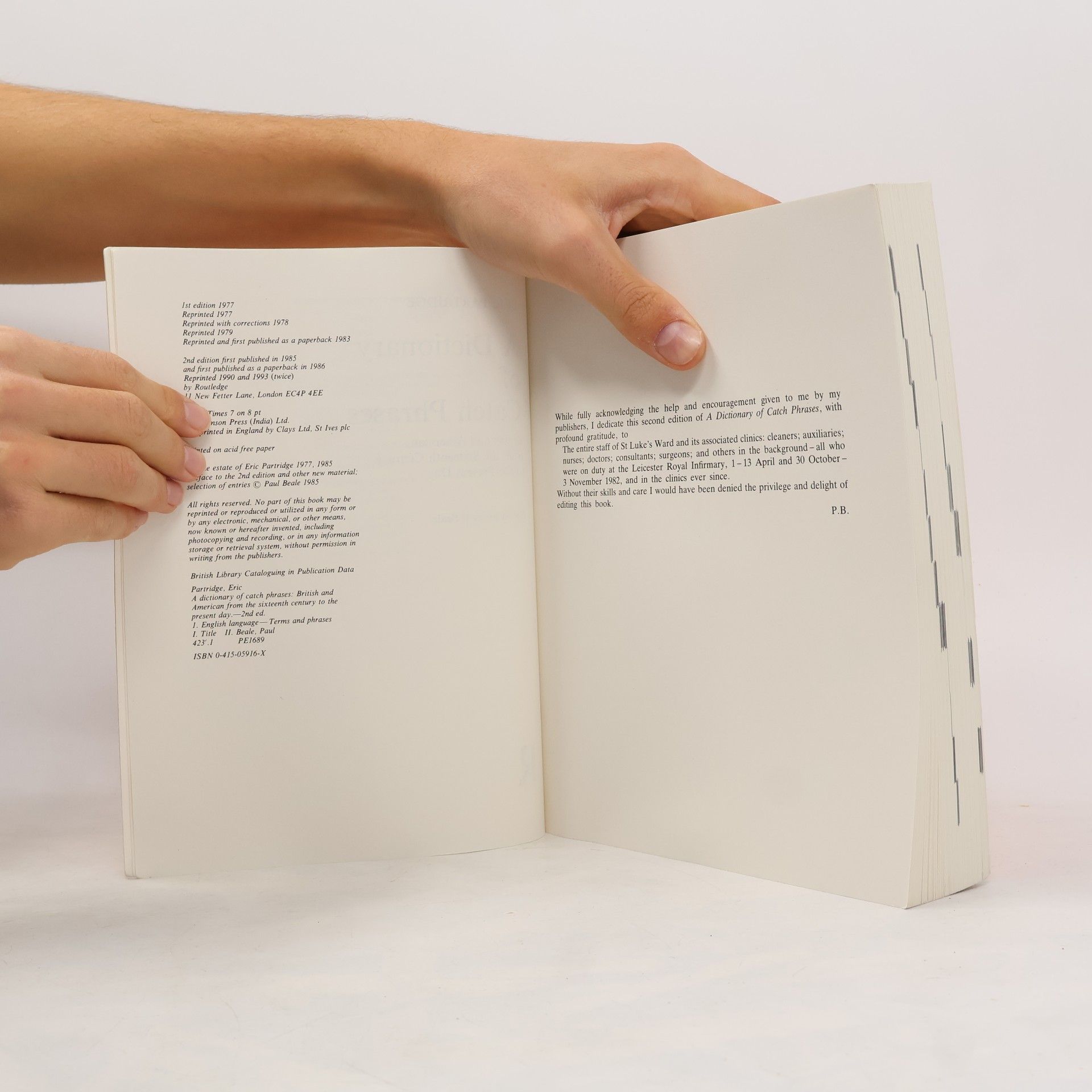 Eric Partridge A Dictionary of Catch Phrases from the Sixteenth Century to the Present Day