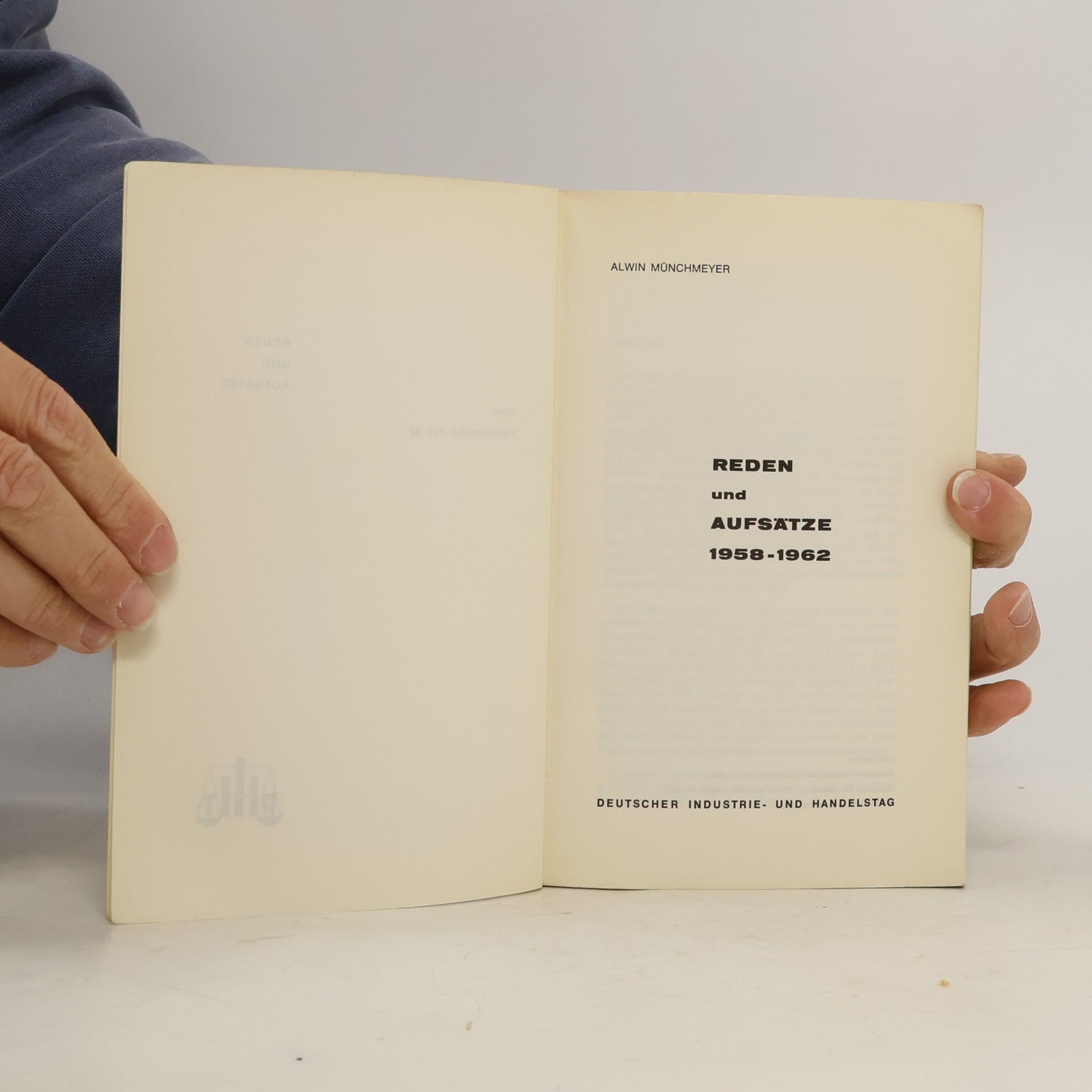 Alwin Münchmeyer Reden und Aufsätze 1958-1962