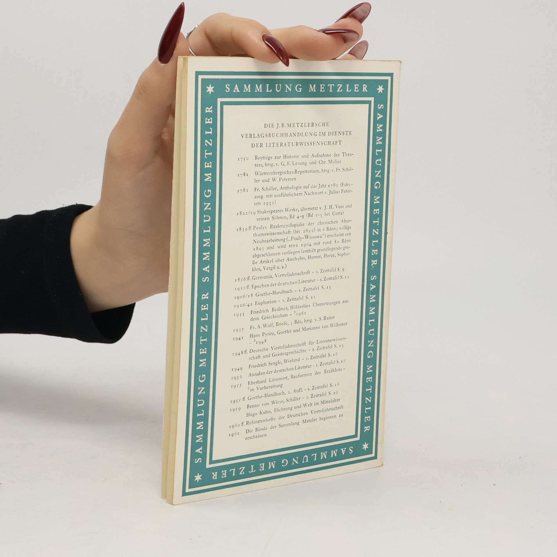 Auteurscollectief Merkheft für Germanisten zur Sammlung Metzler mit einer Zeittafel zur Geschichte der deutschen Philologie