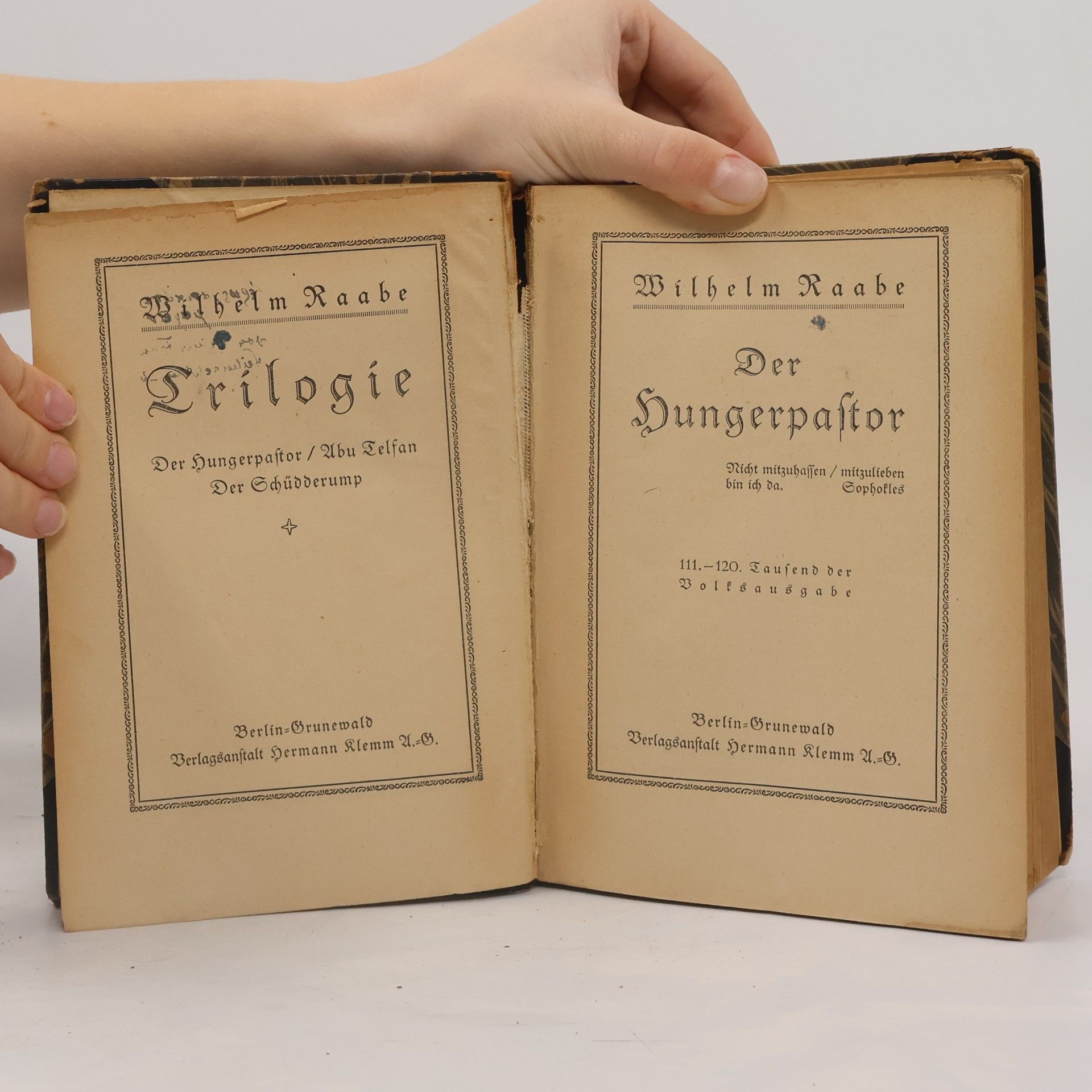 Wilhelm Raabe Romane. Der Hungerpastor. Abu Telfan. Der Schüdderump
