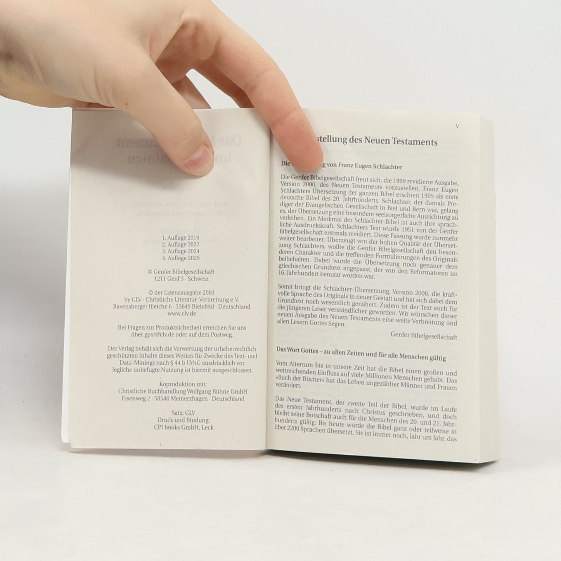Franz Eugen Schlachter Die Bibel. Neues Testament und Psalmen