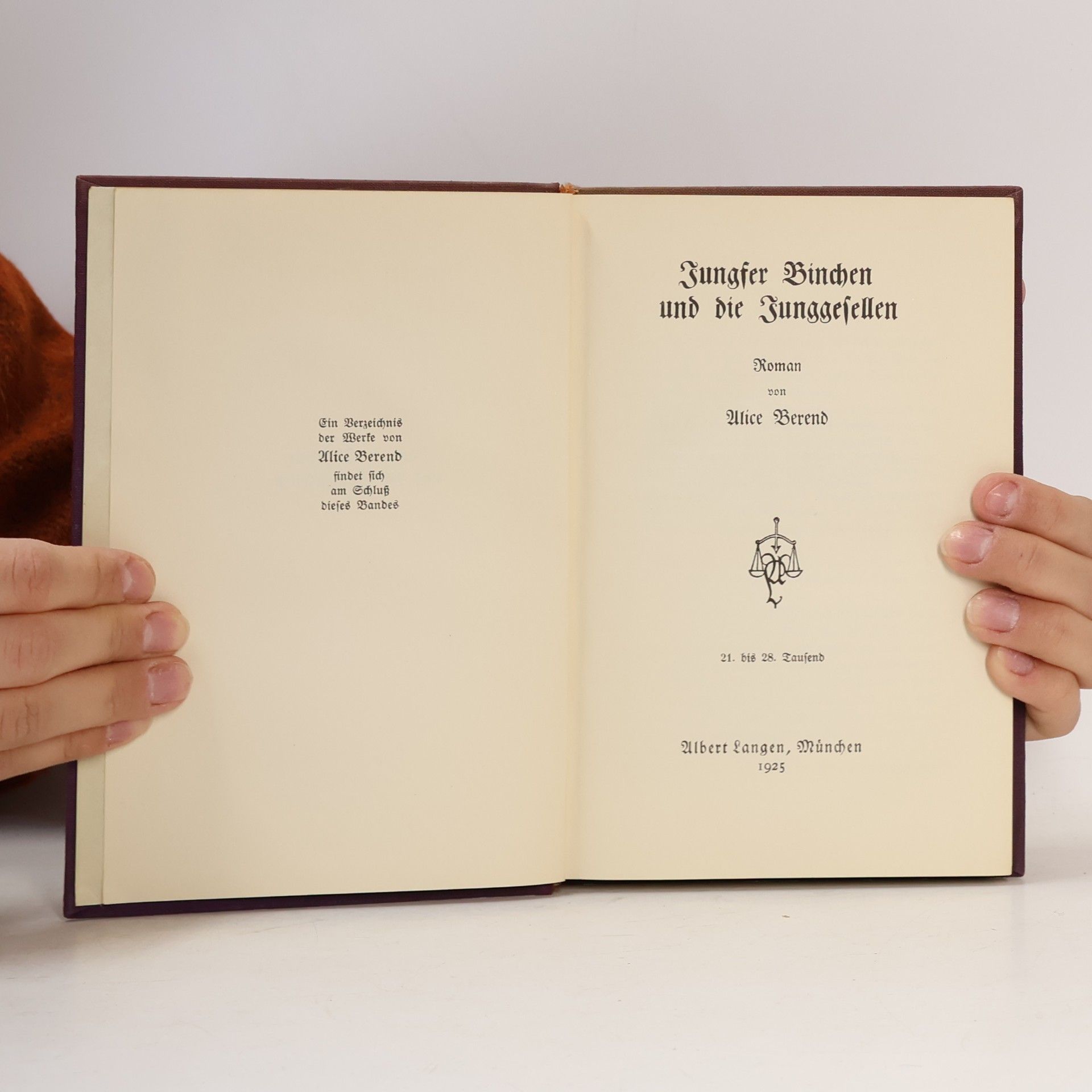 Alice Berend Jungfer Binchen und die Junggesellen