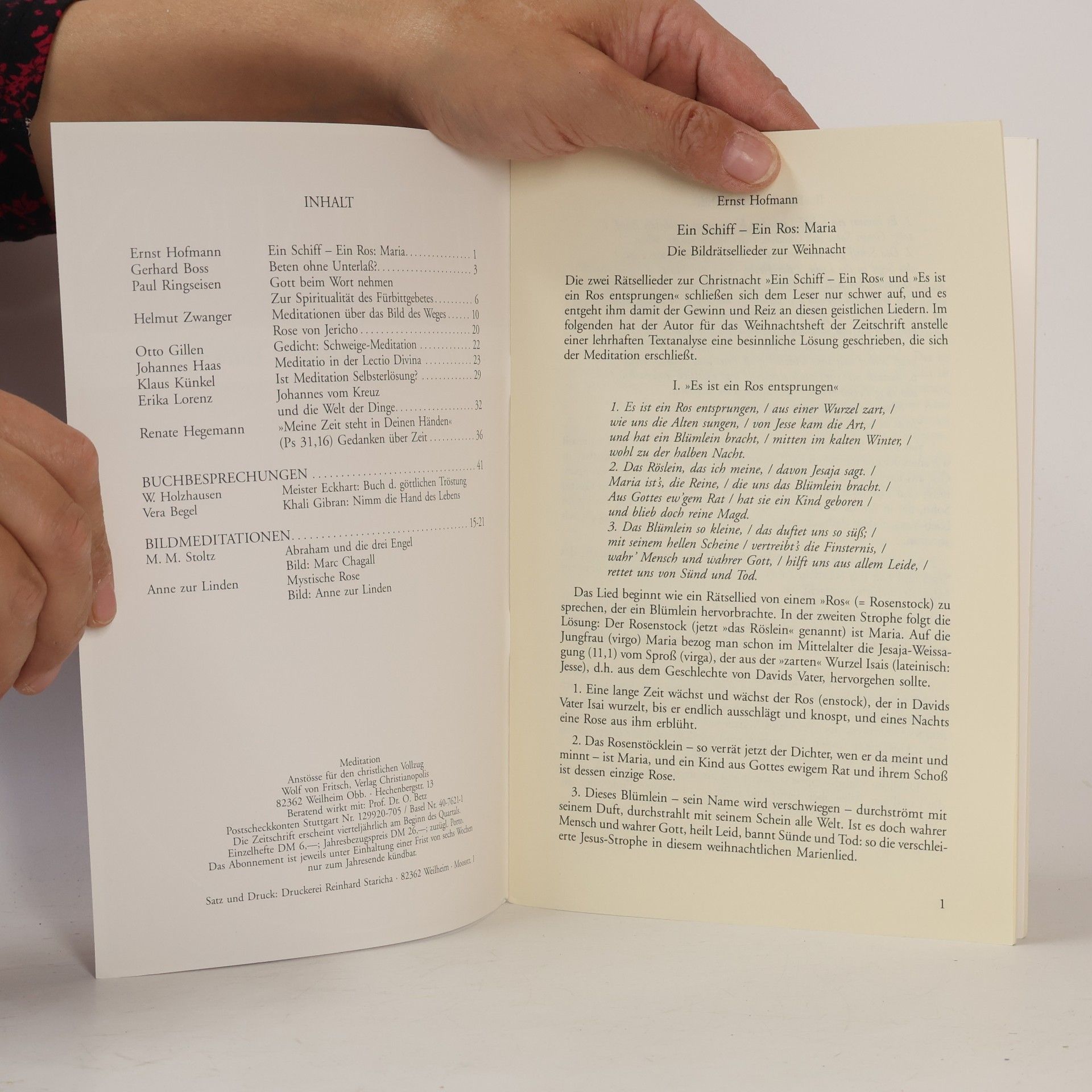 Autorenkollektiv Meditation. Anstösse für den christlichen Vollzug 1-1997