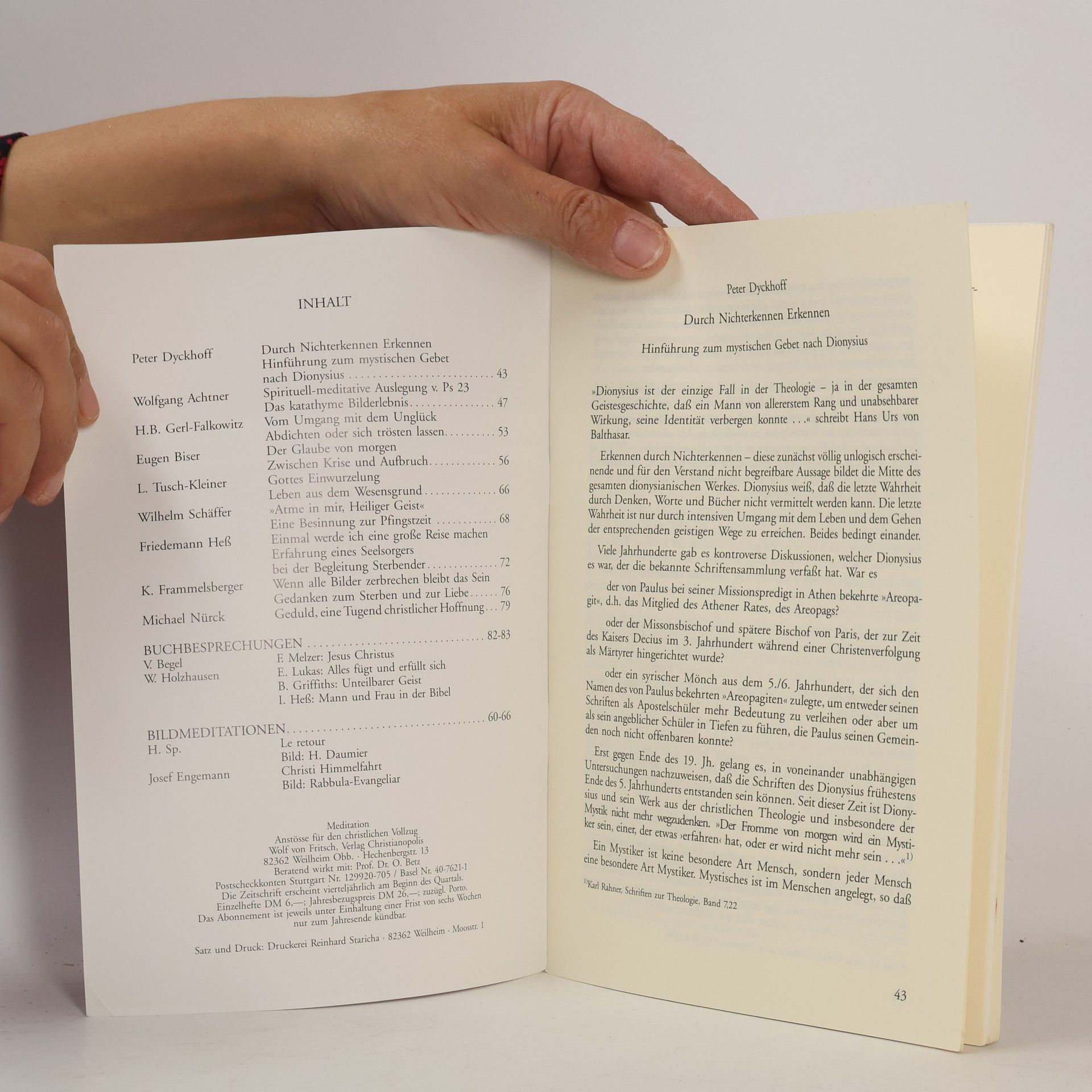 Autorenkollektiv Meditation. Anstösse für den christlichen Vollzug 2-1997