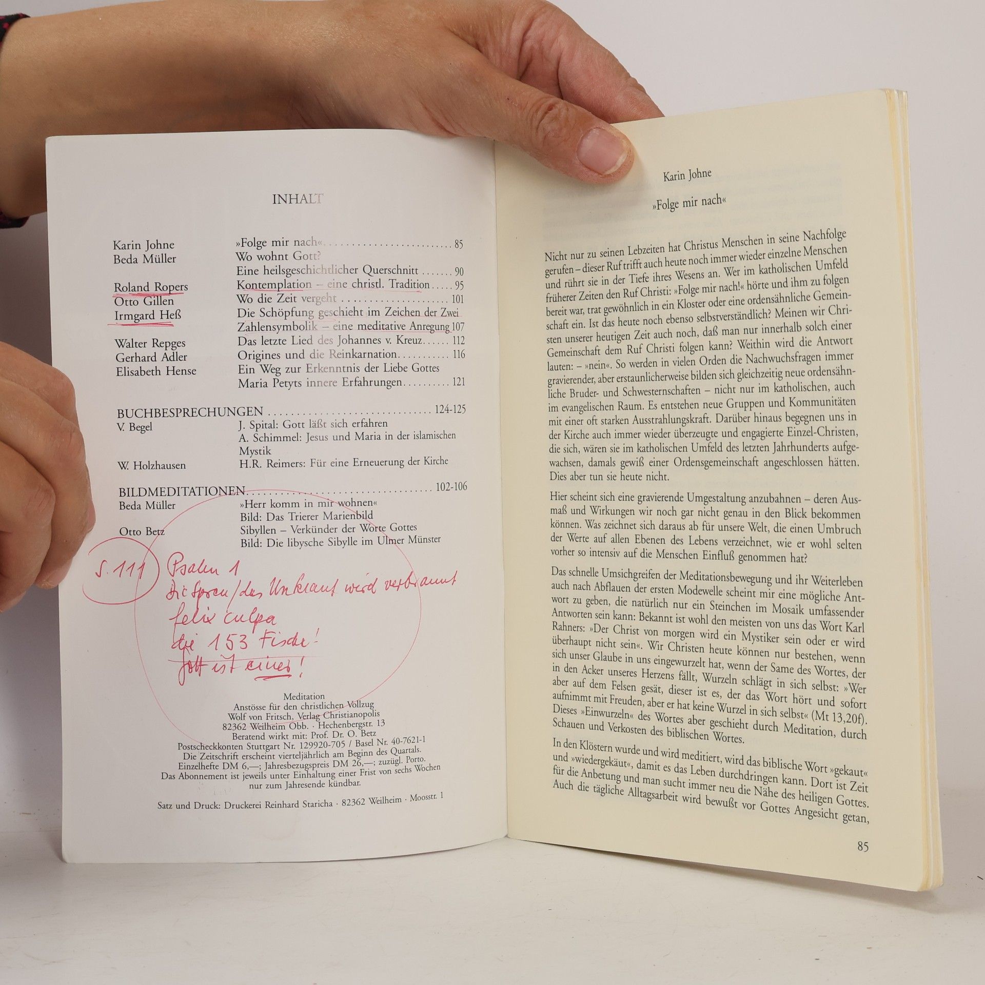 Autorenkollektiv Meditation. Anstösse für den christlichen Vollzug 3-1997