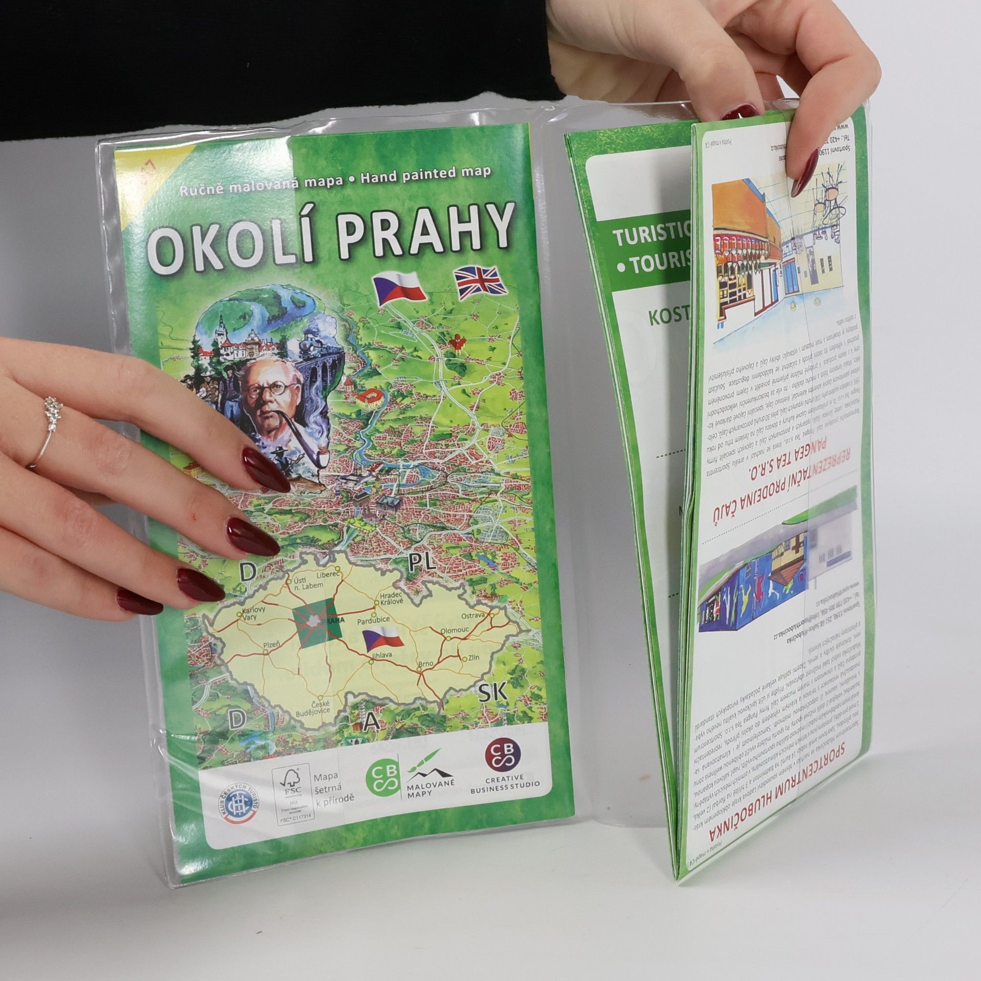 Miroslav Kapsdorfer Ručně malovaná mapa Okolí Prahy = Hand painted map Okolí Prahy