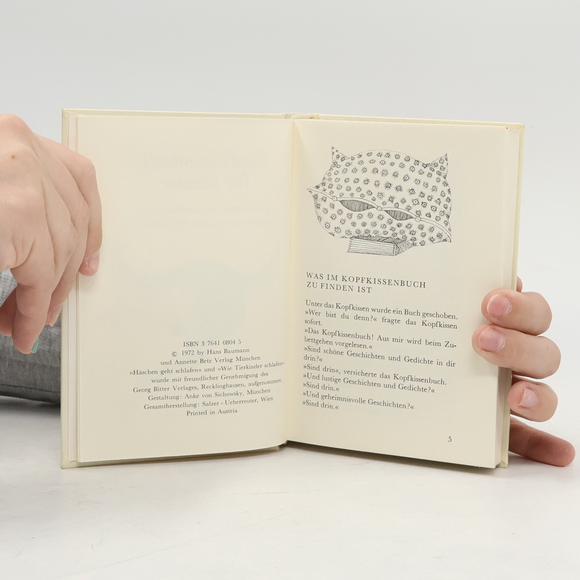 Hans Baumann Kopfkissenbuch für Kinder