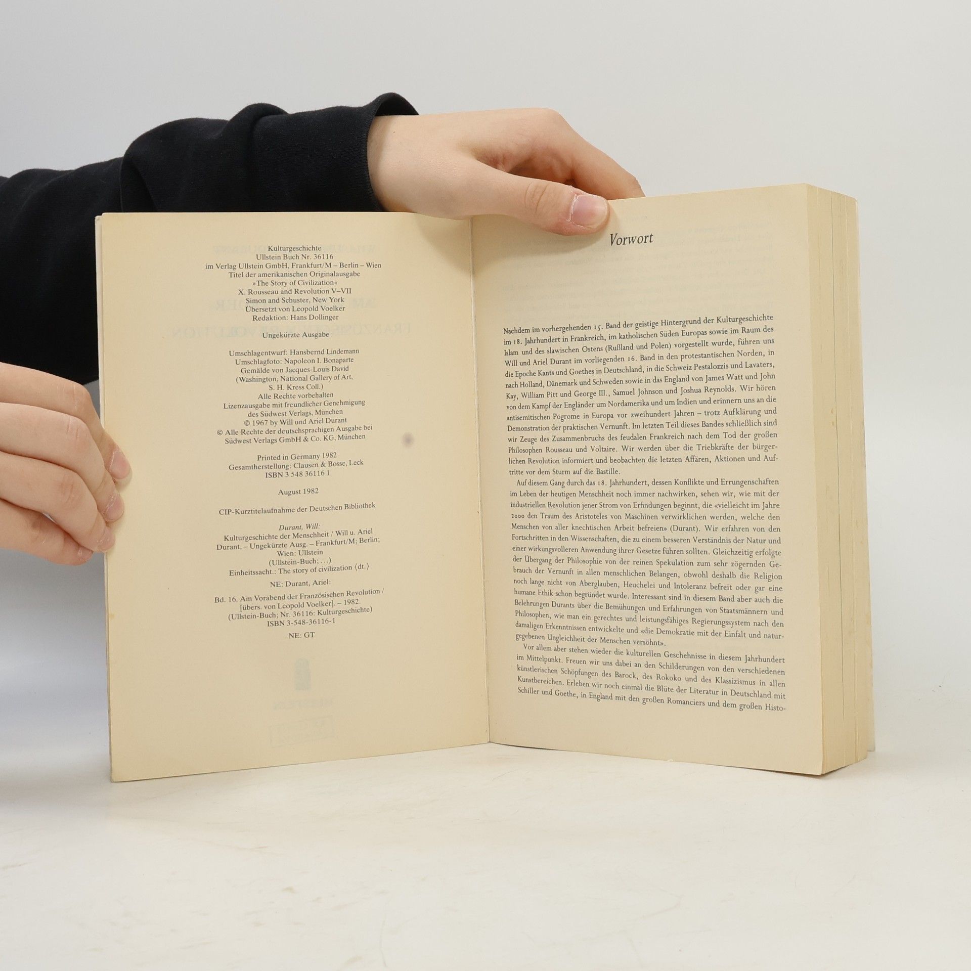 Will Durant Kulturgeschichte der Menschheit XVI. Am Vorabend der Französischen Revolution
