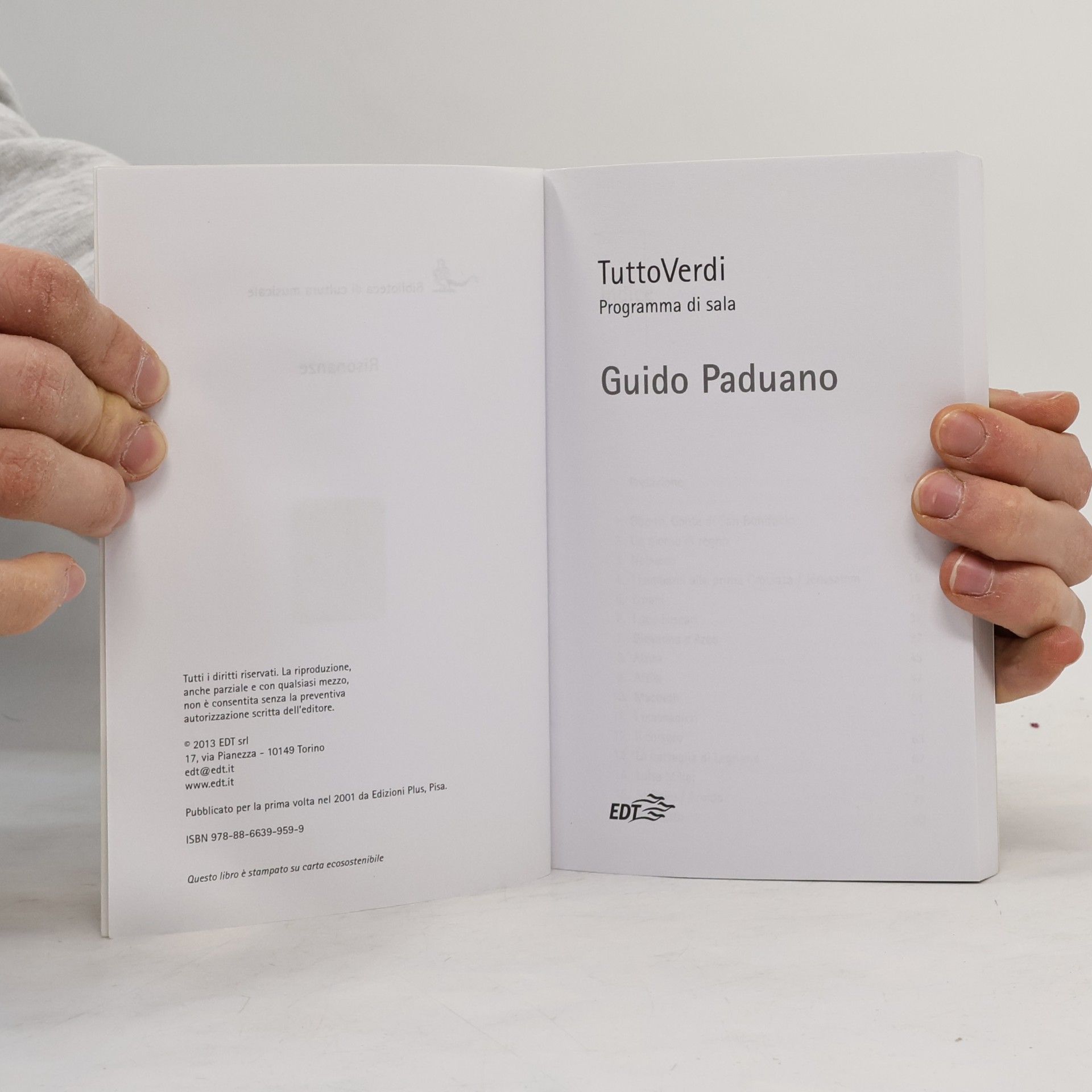 Guido Paduano Risonanze: TuttoVerdi. Programma di sala