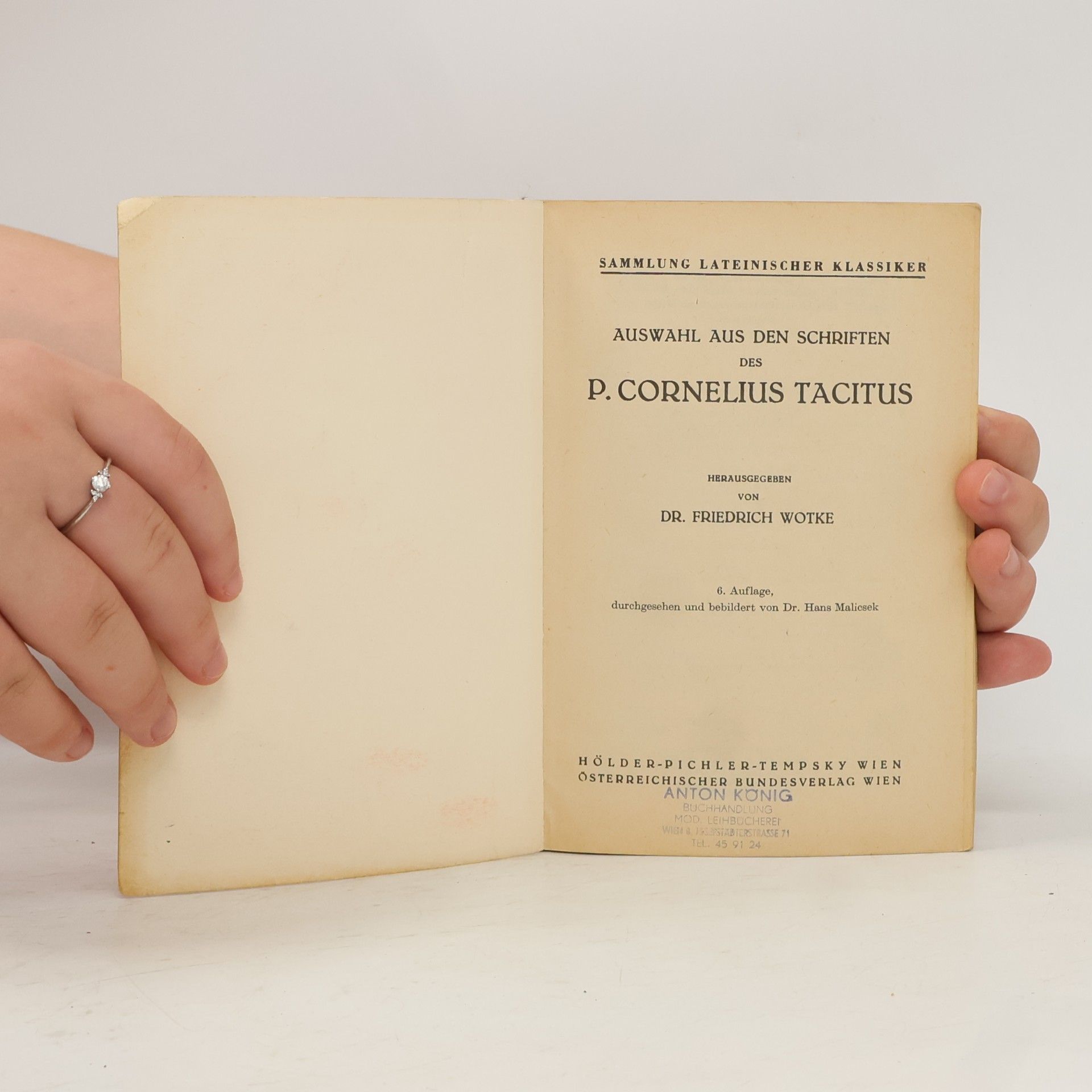 Kolektiv autorů Auswahl aus den Schriften des P. Cornelius Tacitus