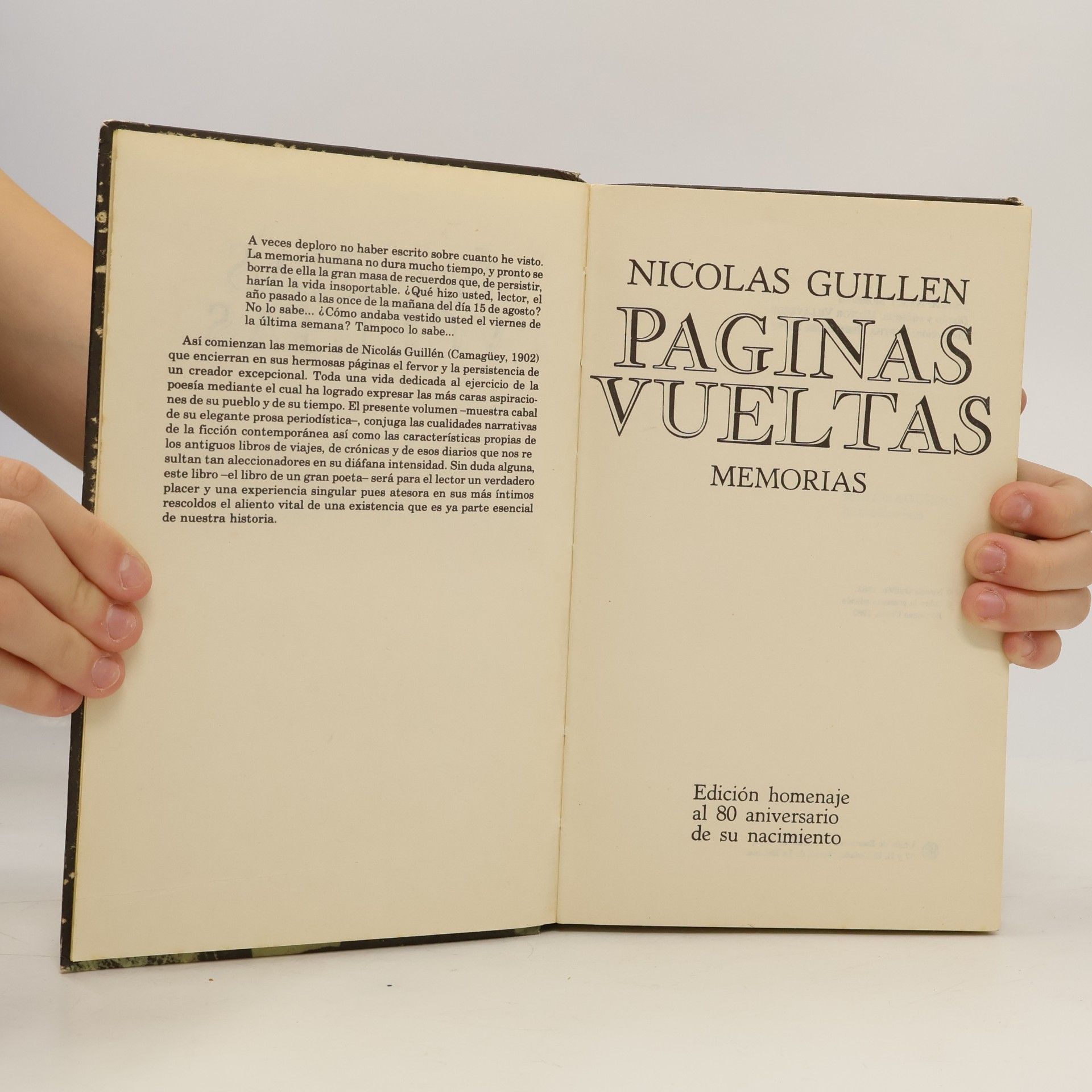 Nicolás Guillén Paginas Vueltas. Memorias