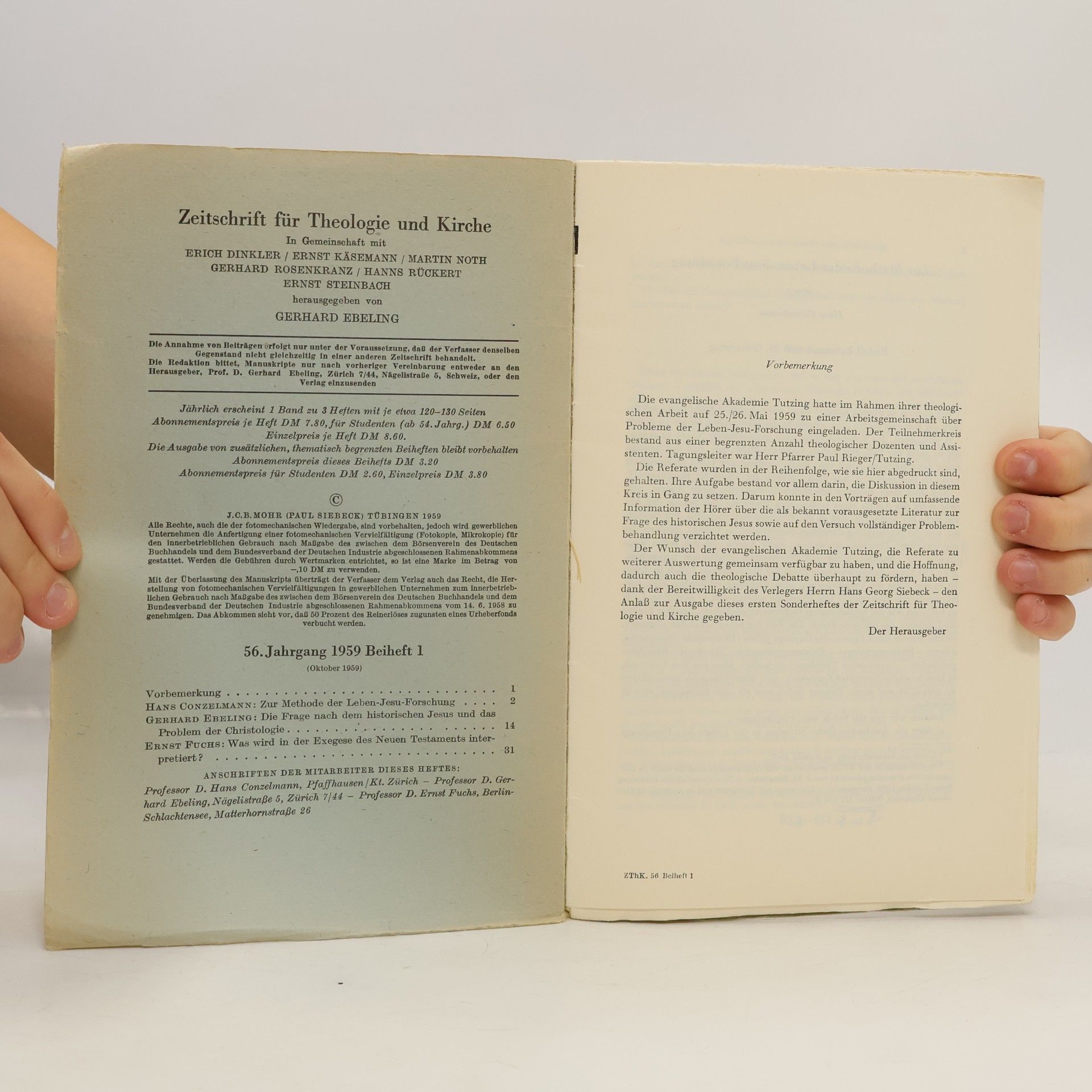 Gerhard Ebeling Zeitschrift für Theologie und Kirche