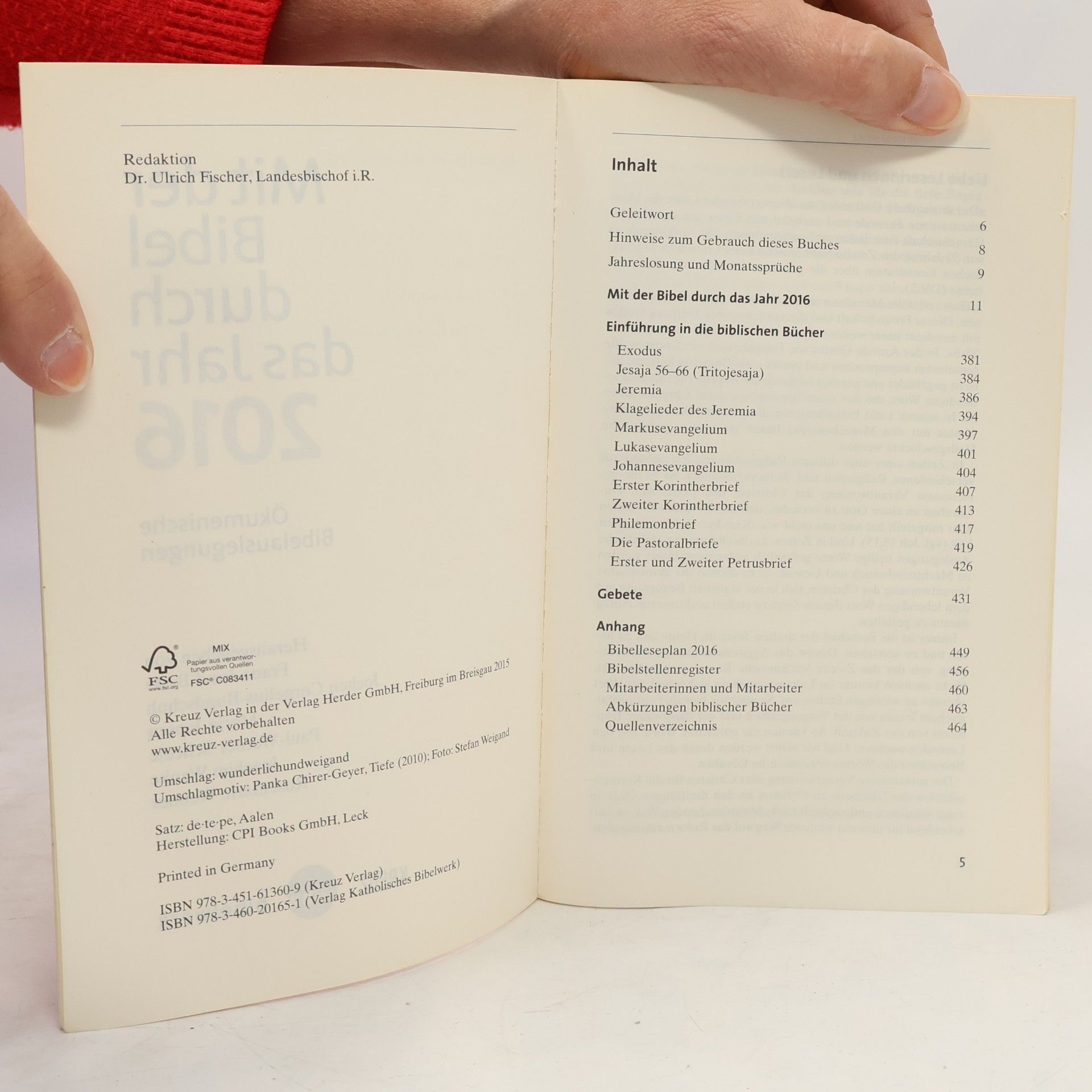 Franz-Josef Bode Mit der Bibel durch das Jahr 2016