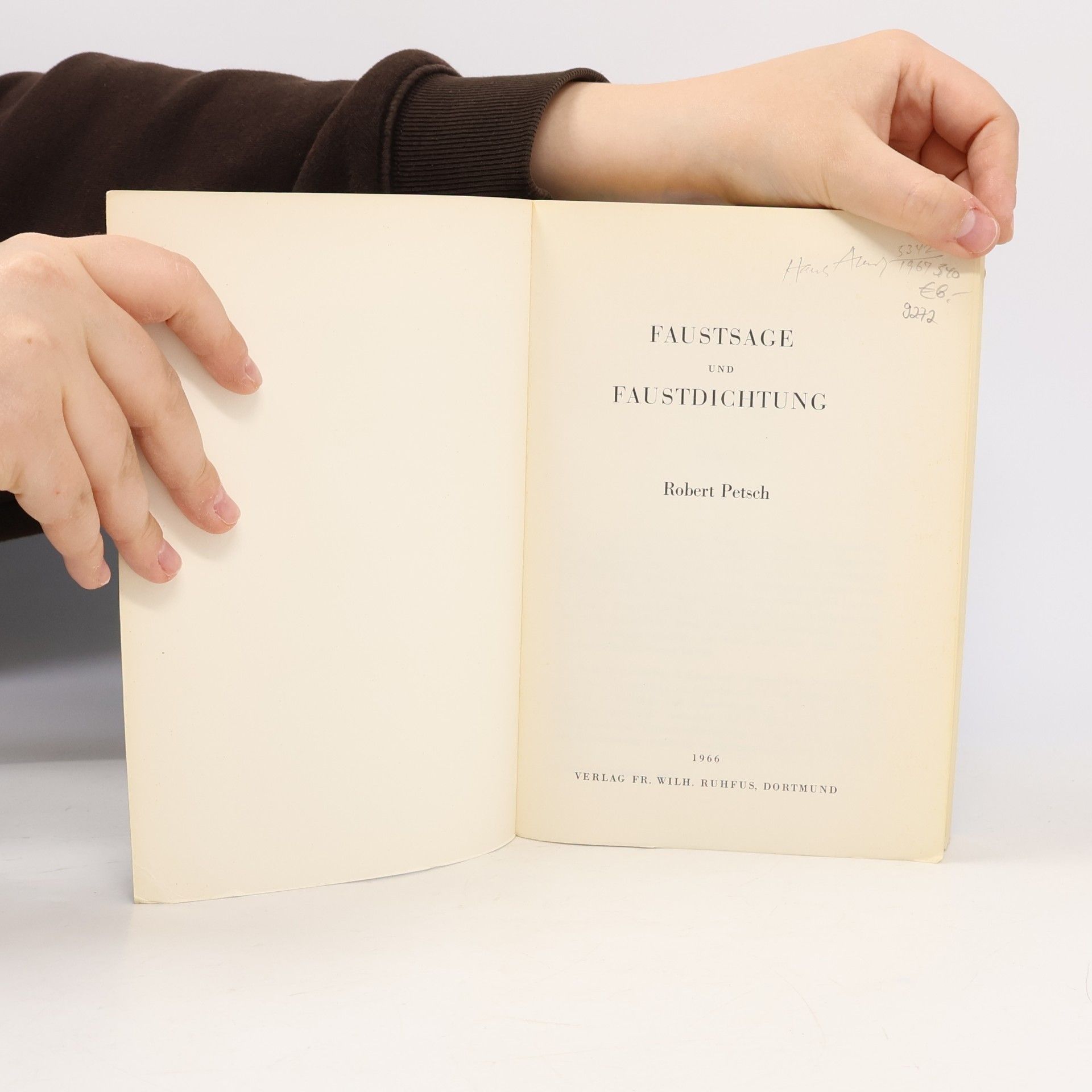 Robert Petsch Faustsage und Faustdichtung