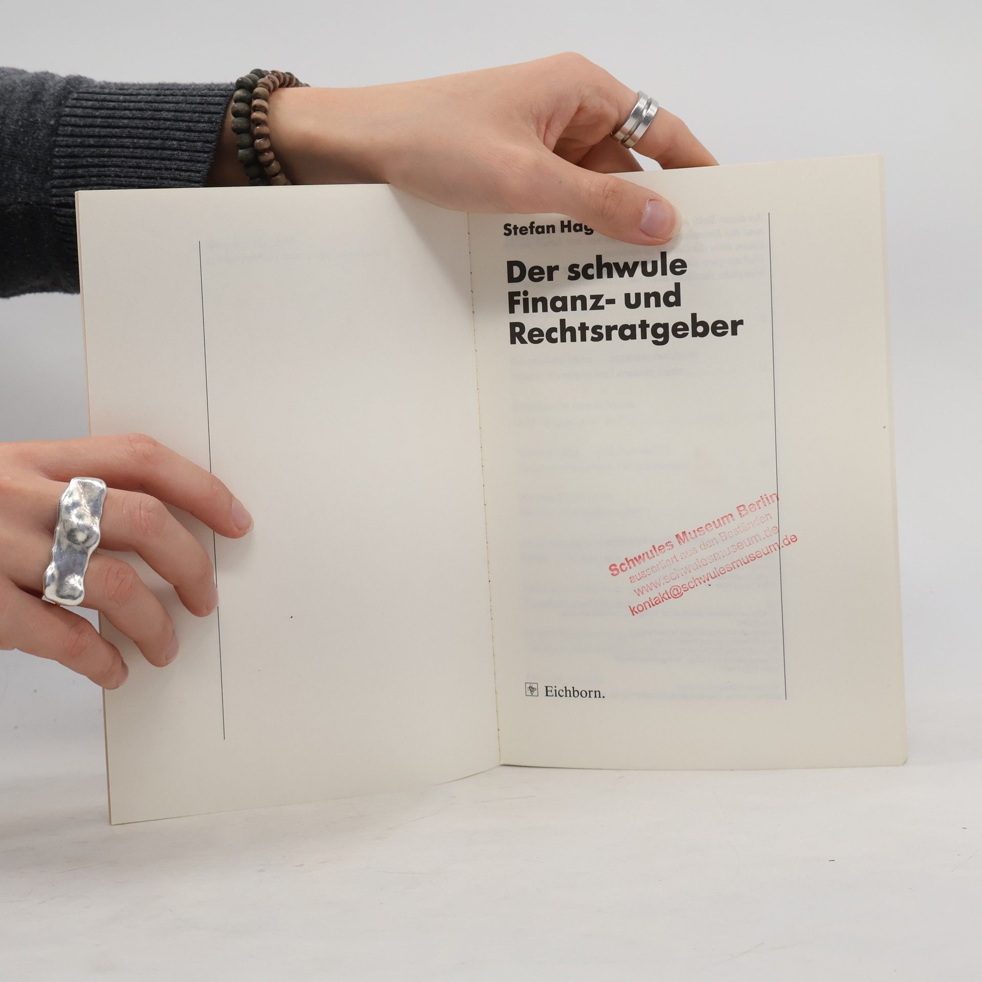 Georg Stefan Hagemann Der schwule Finanz- und Rechtsratgeber