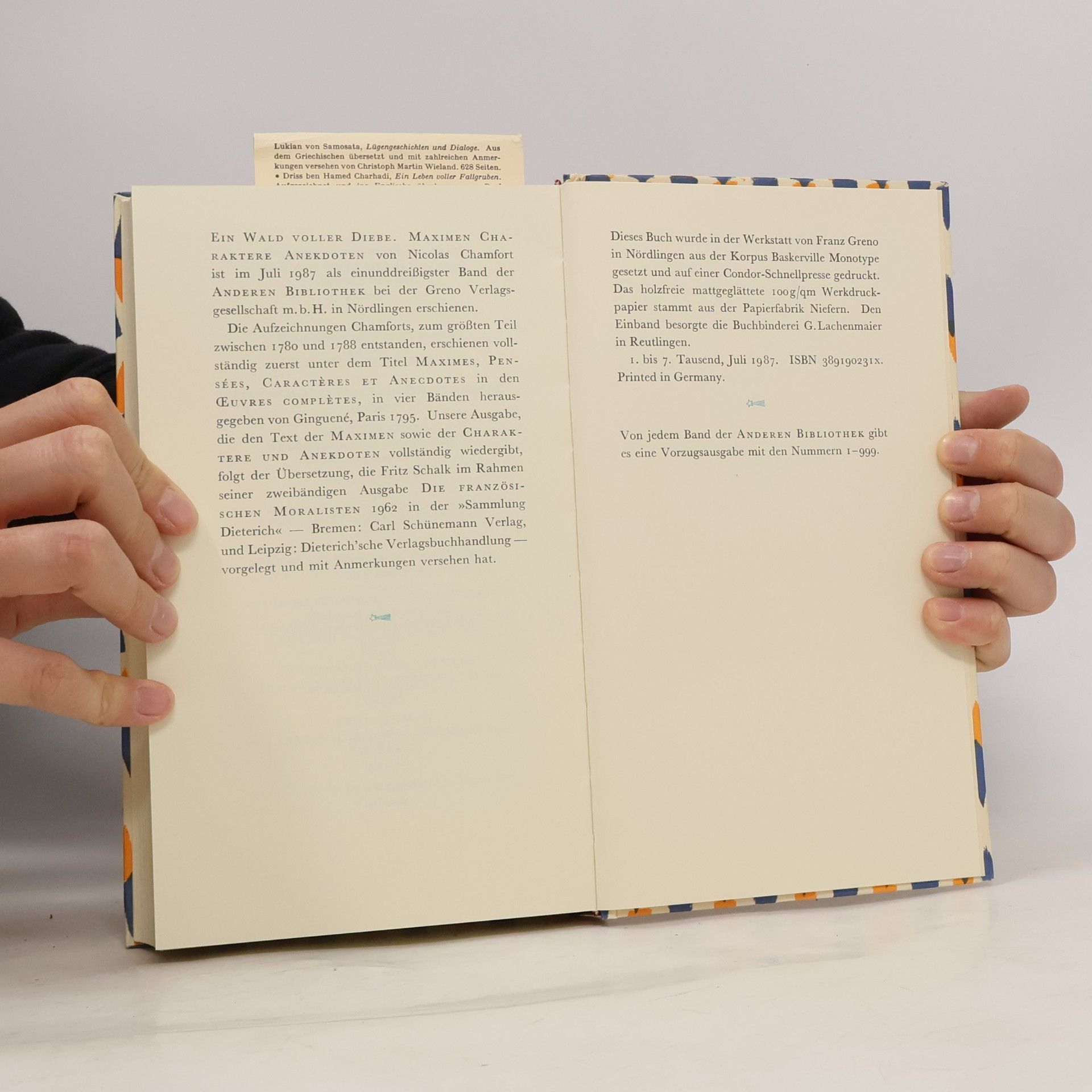 Nicolas Chamfort Die andere Bibliothek: Ein Wald voller Diebe