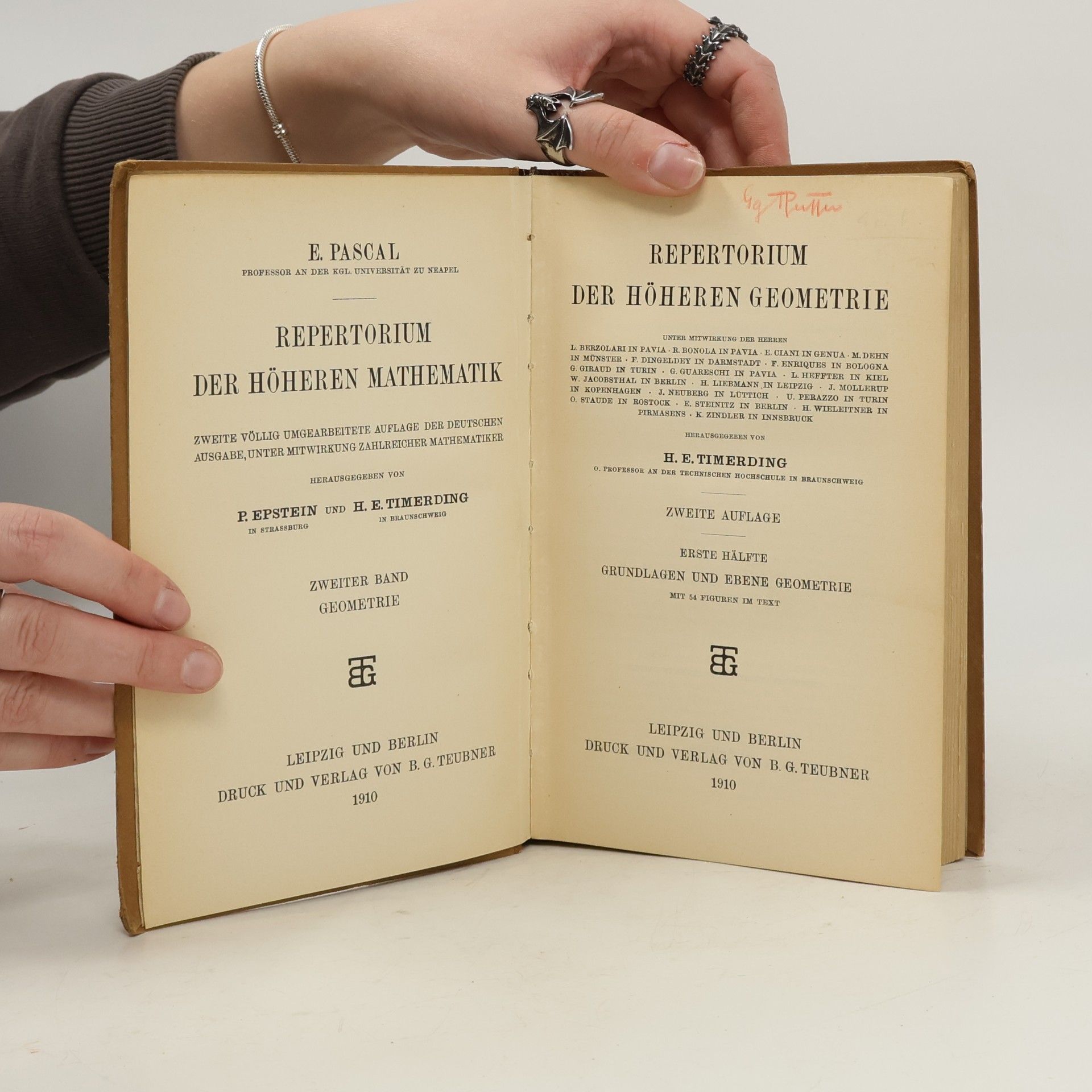 E. Pascal REPERTORIUM DER HÖHEREN MATHEMATIK II: GEOMETRIE