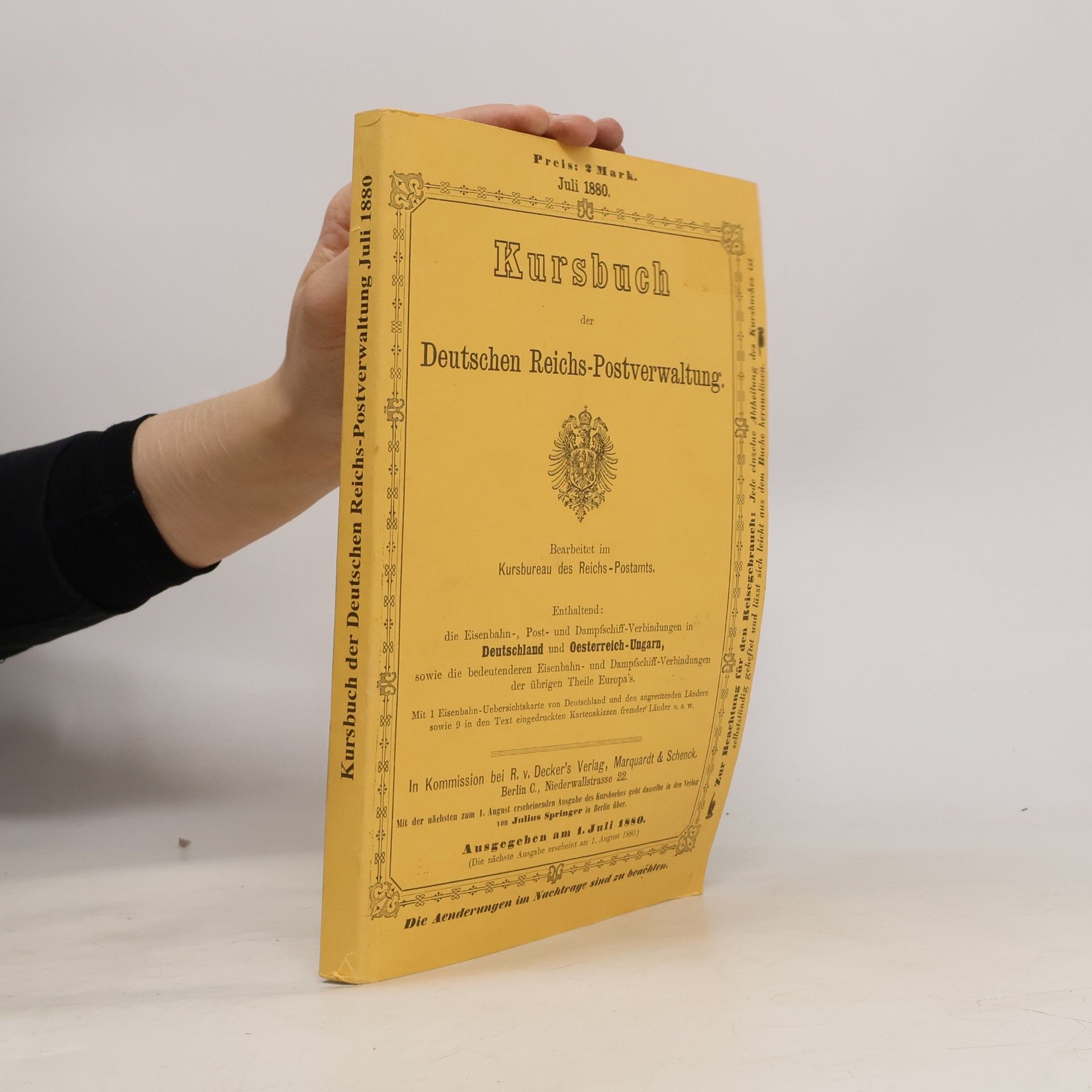 Kursbuch der Deutschen Reichs-Postverwaltung 1880