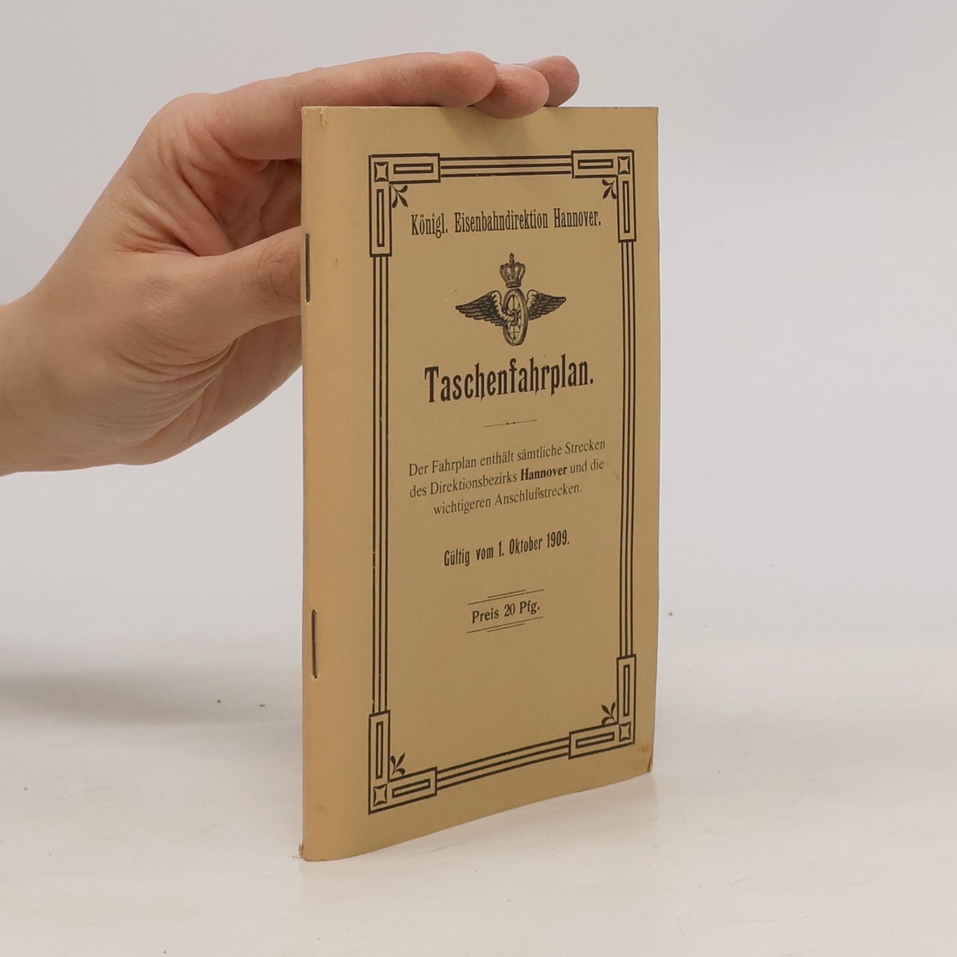 Taschenfahrplan: Gültig vom 1. Oktober 1909