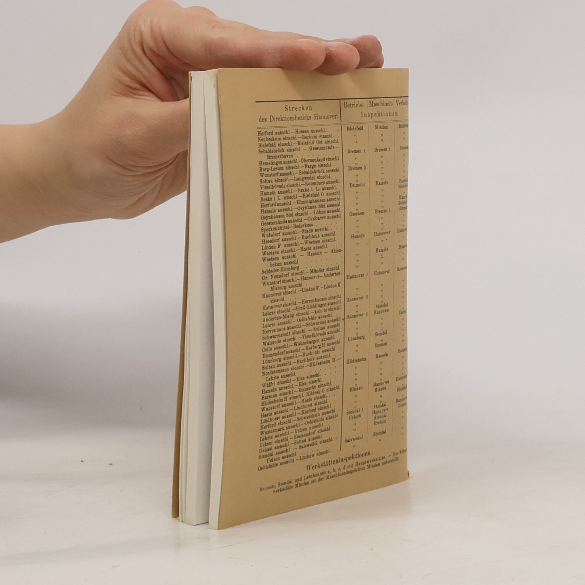 Taschenfahrplan: Gültig vom 1. Oktober 1909