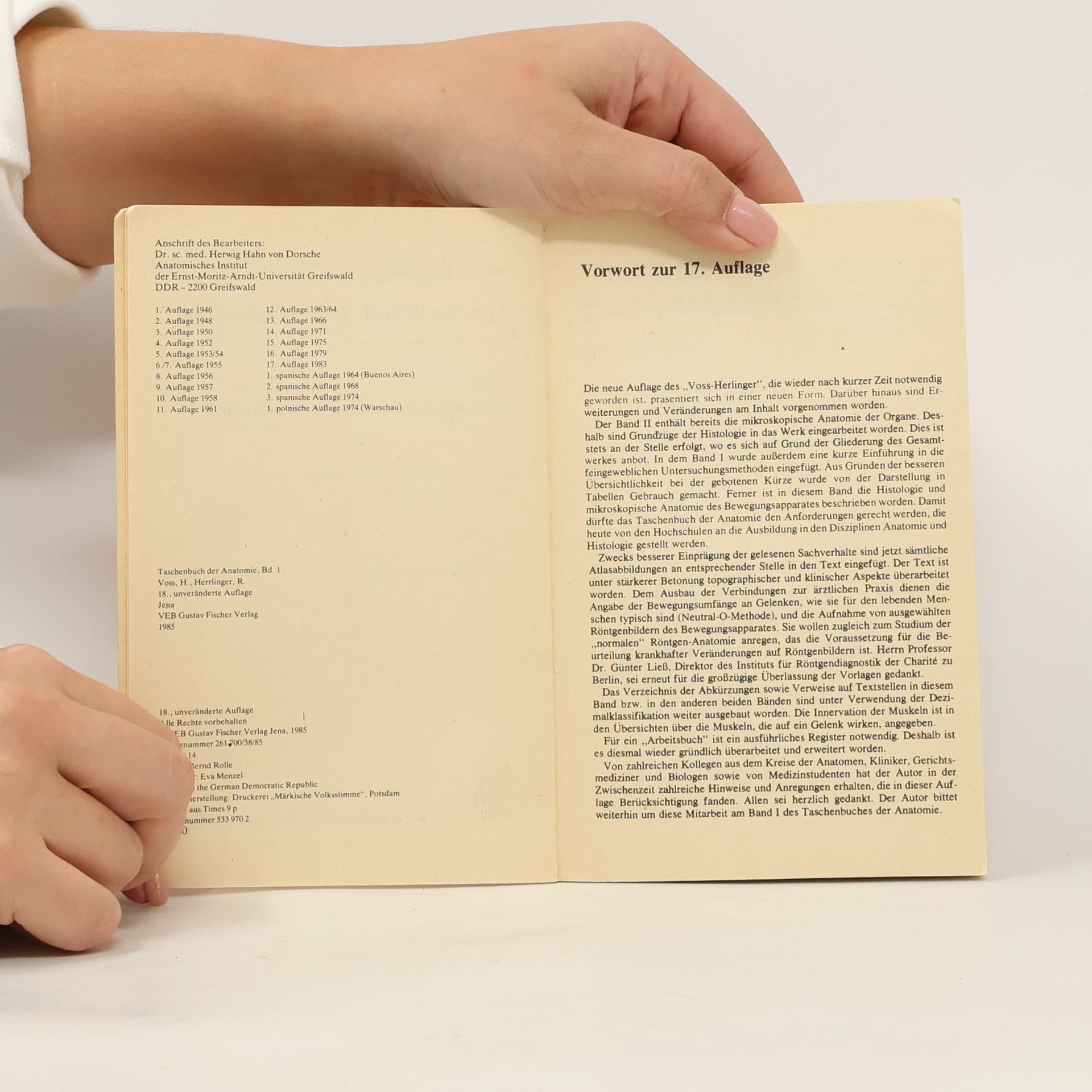 Voss Taschenbuch der Anatomie