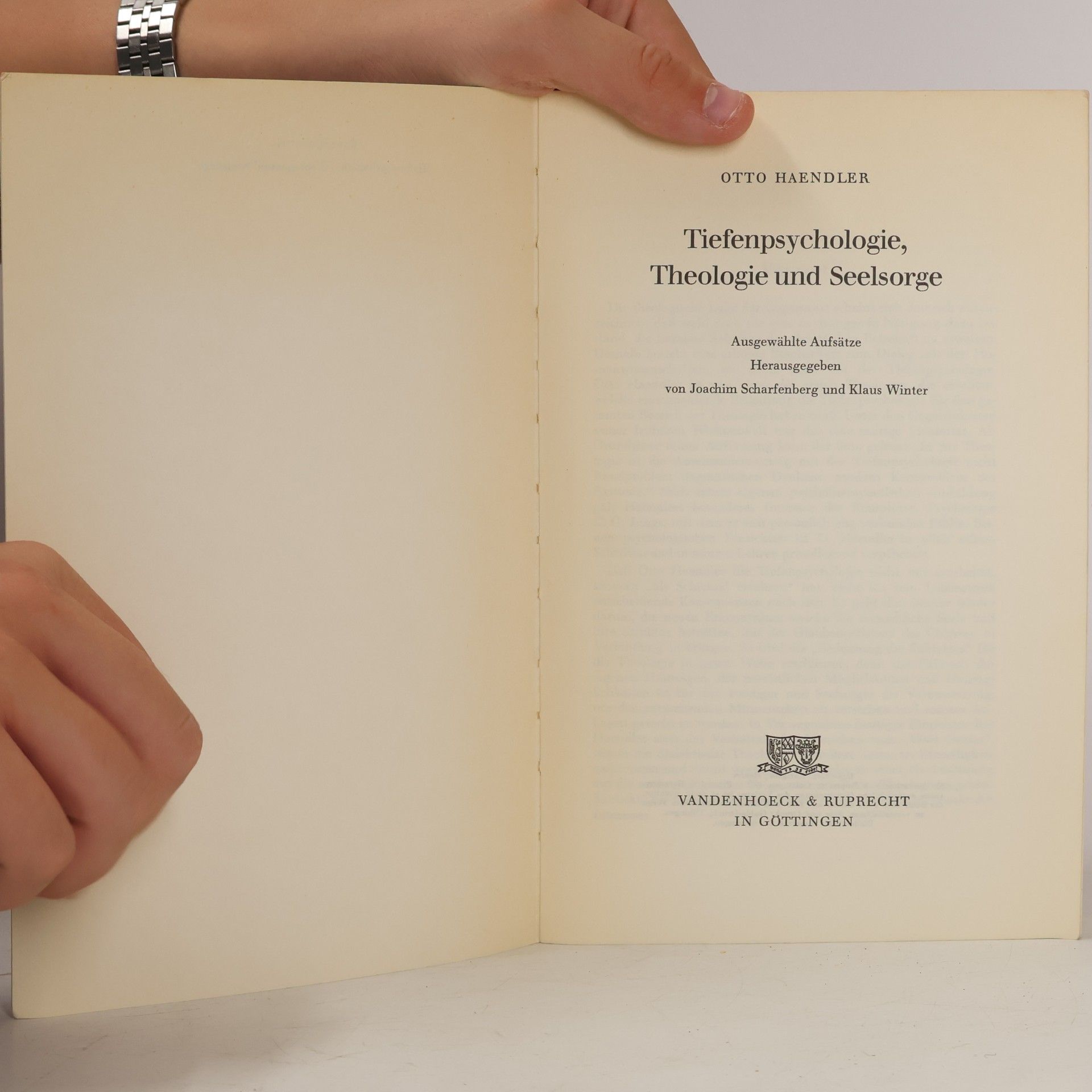 Otto Haendler TIEFENPSYCHOLOGIE THEOLOGIE UND SEELSORGE