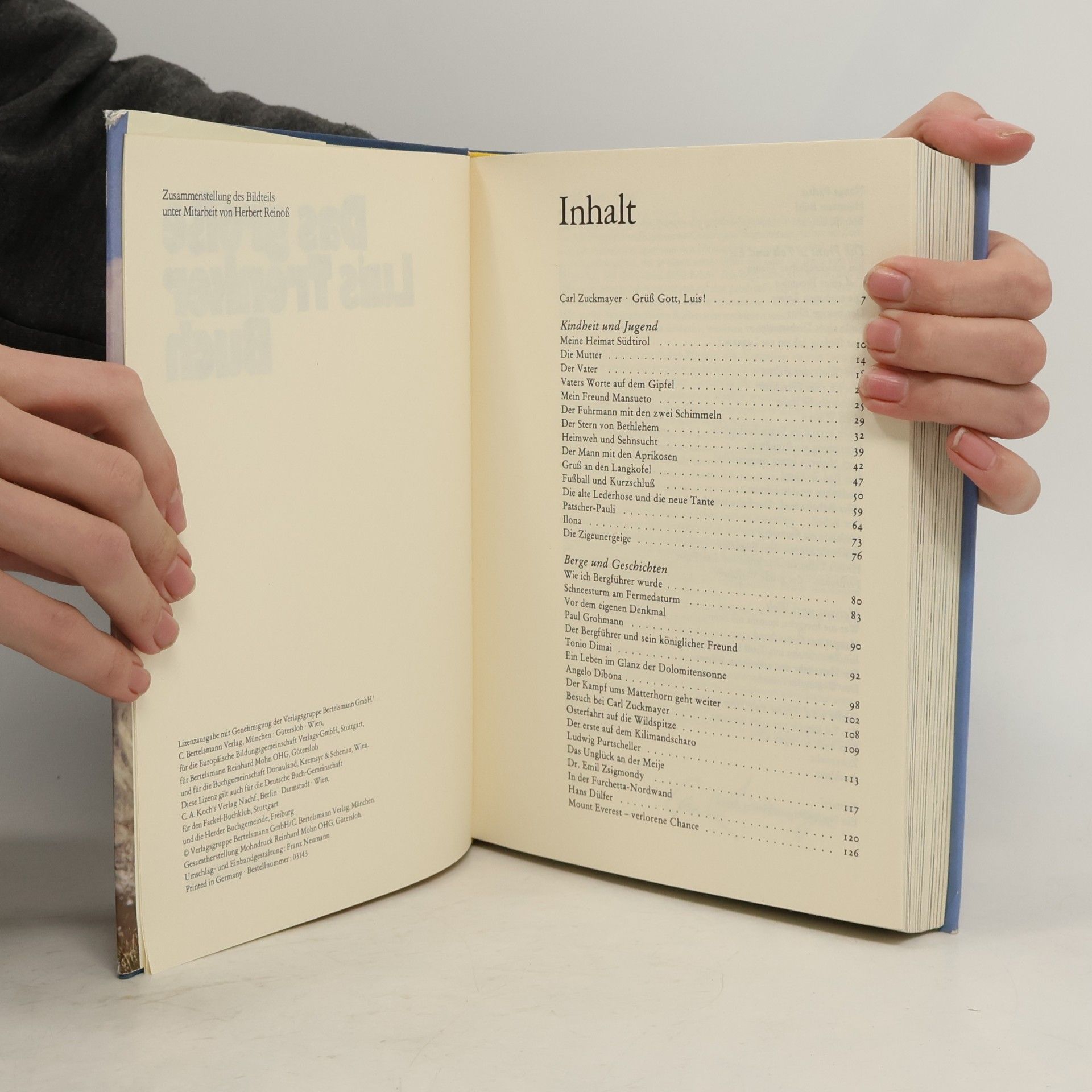 Carl Zuckmayer Das grosse Luis Trenker Buch