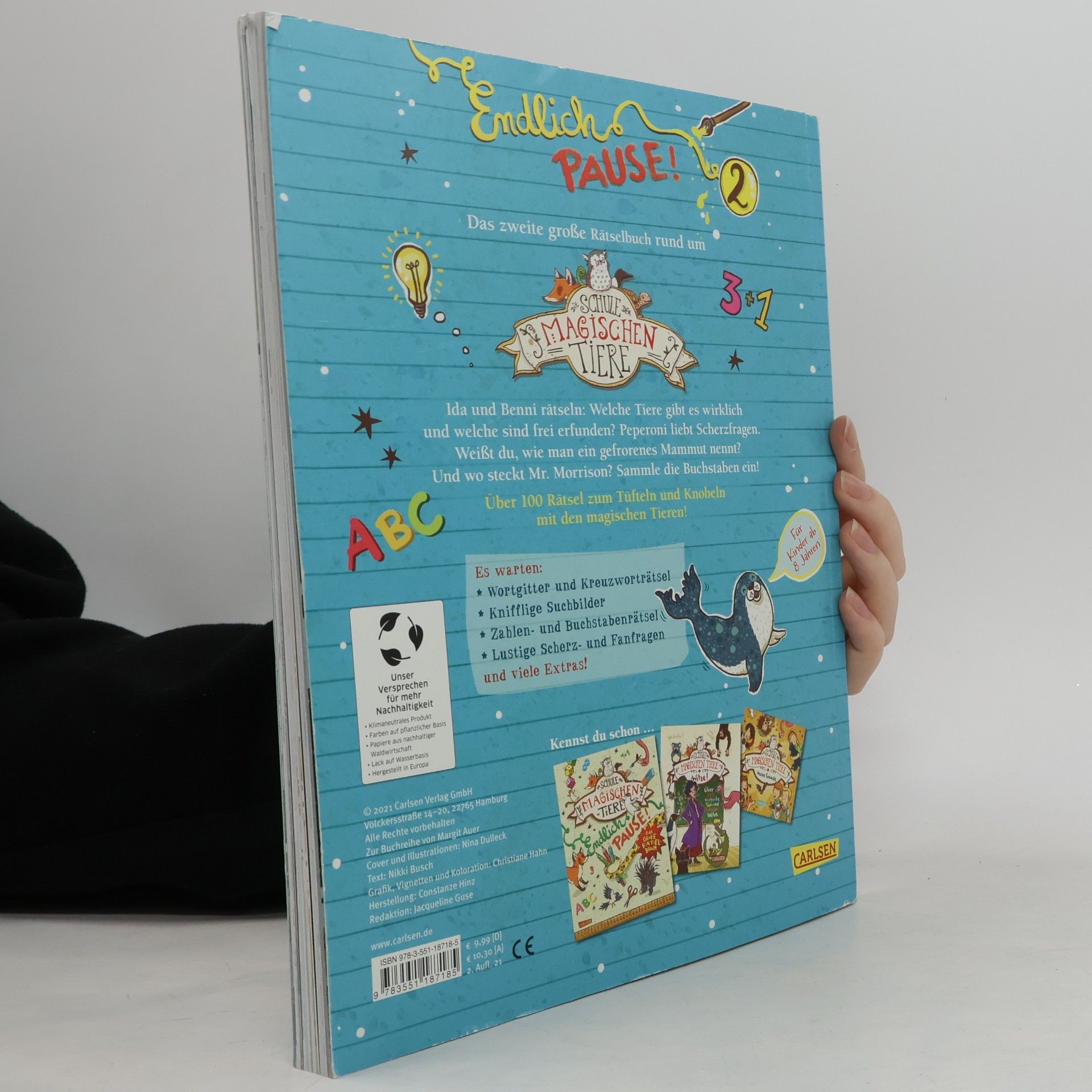 Margit Auer Die Schule der magischen Tiere: Endlich Pause! Das große Rätselbuch Band 2