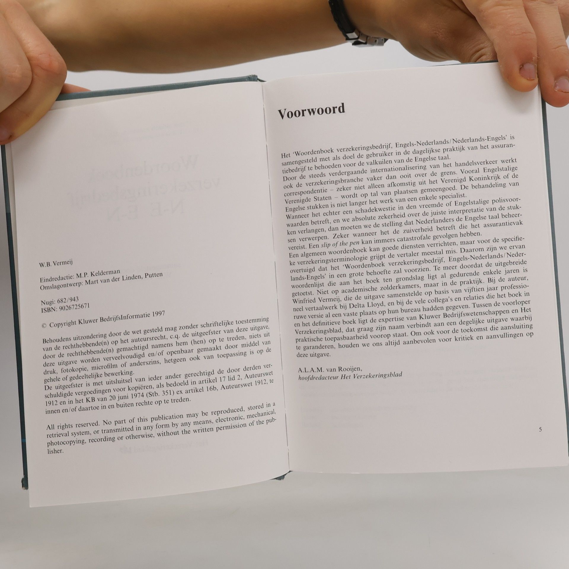 Winfried Vermeij Woordenboek Verzekeringsbedrijf, Engels-Nederlands/Nederlands-Engels