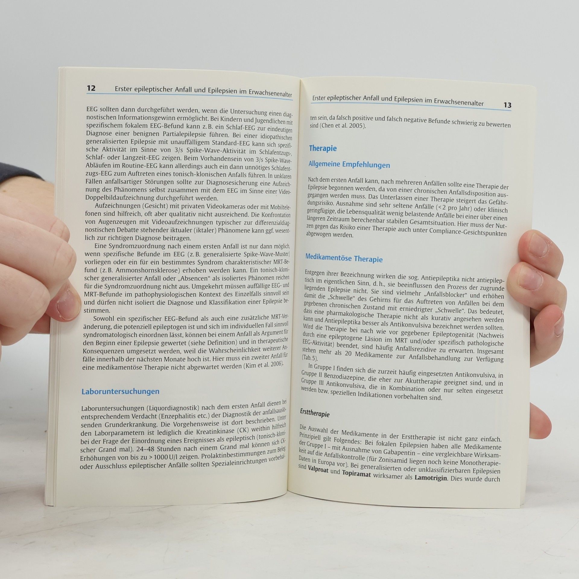 Autorenkollektiv Leitlinie Erster epileptischer Anfall und Epilepsien im Erwachsenenalter