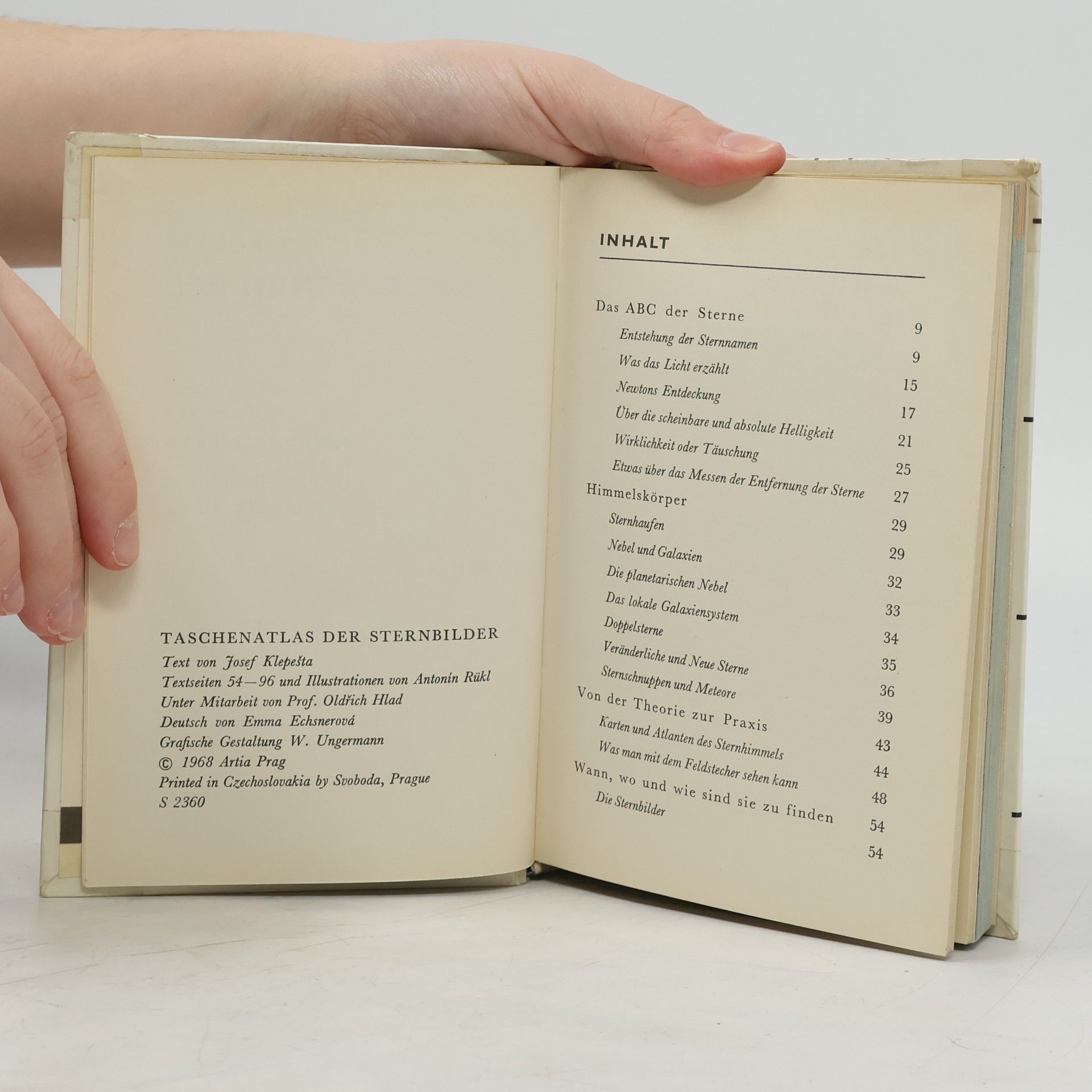 Klepešta Josef Taschenatlas der Sternbilder