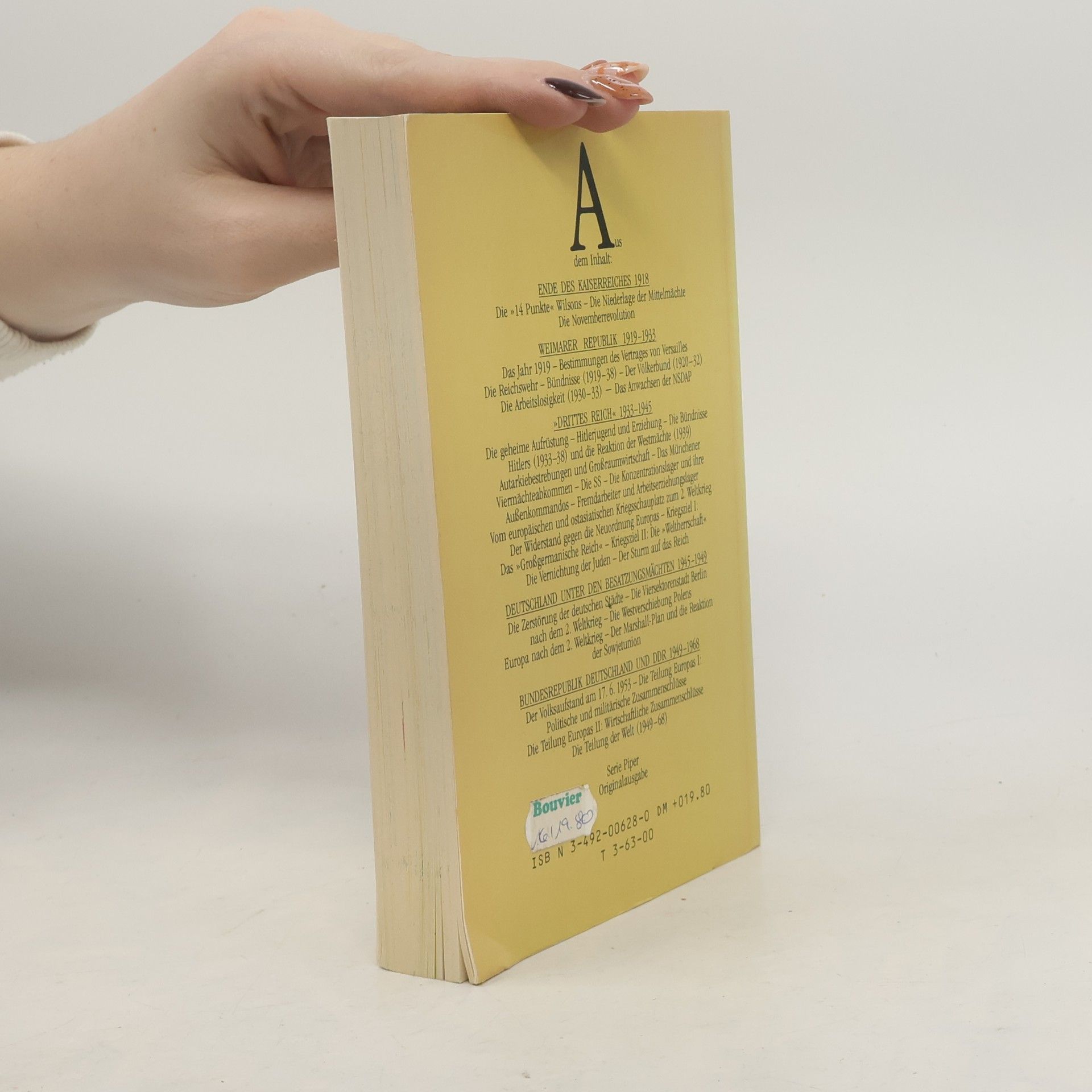 Werner Hilgemann Atlas zur deutschen Zeitgeschichte 1918 - 1968