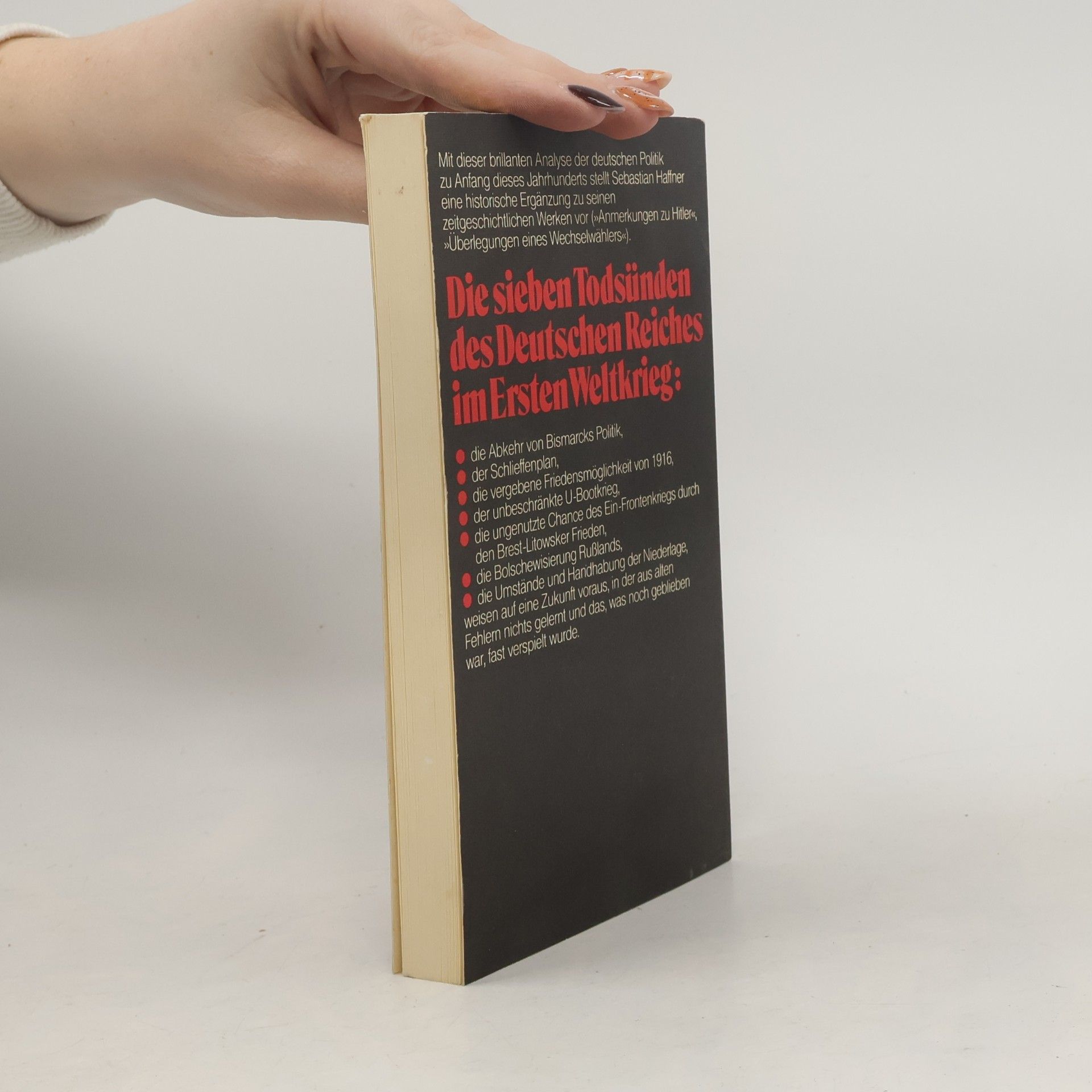 Sebastian Haffner Die sieben Todsünden des Deutschen Reiches im Ersten Weltkrieg