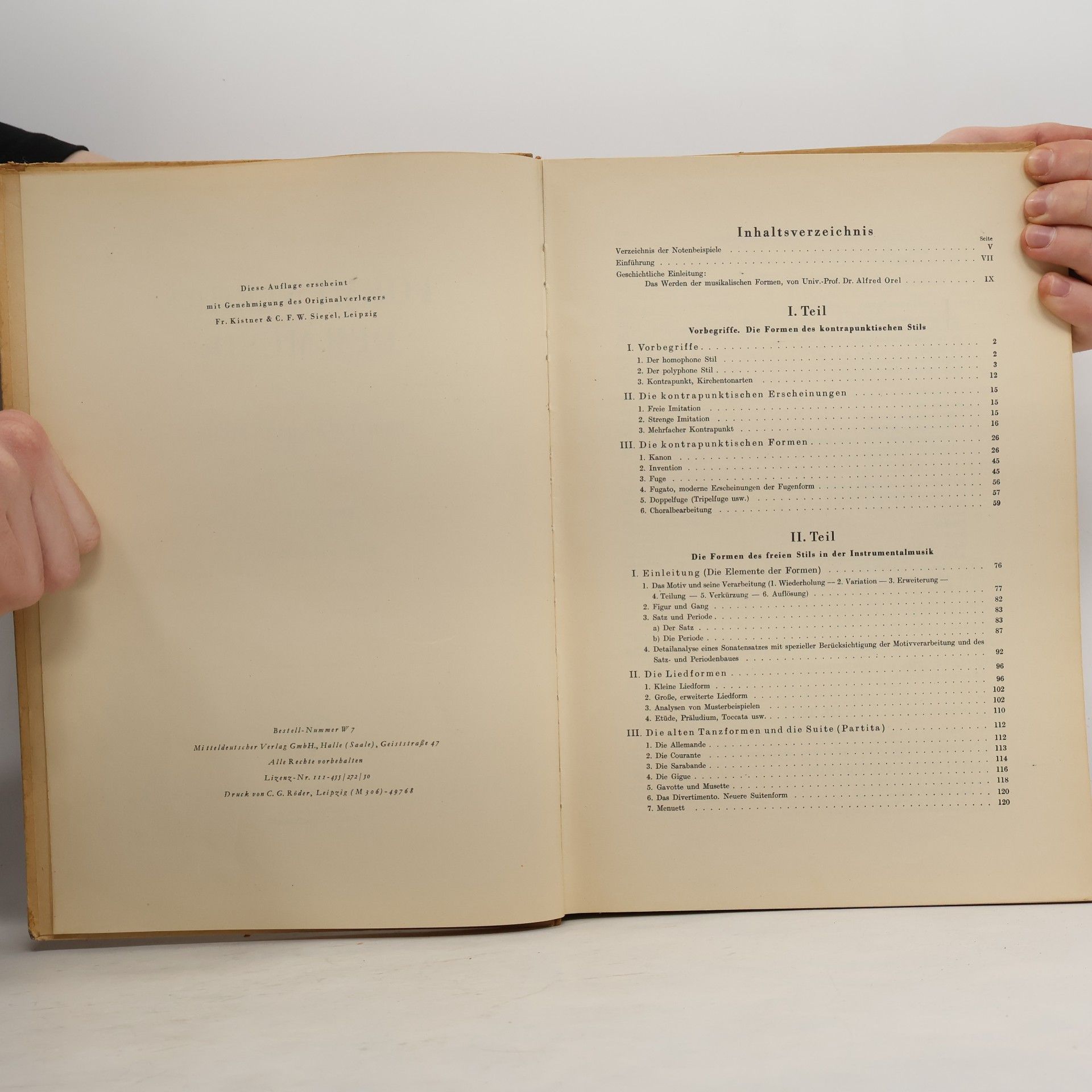 Richard Stöhr Formenlehre der Musik