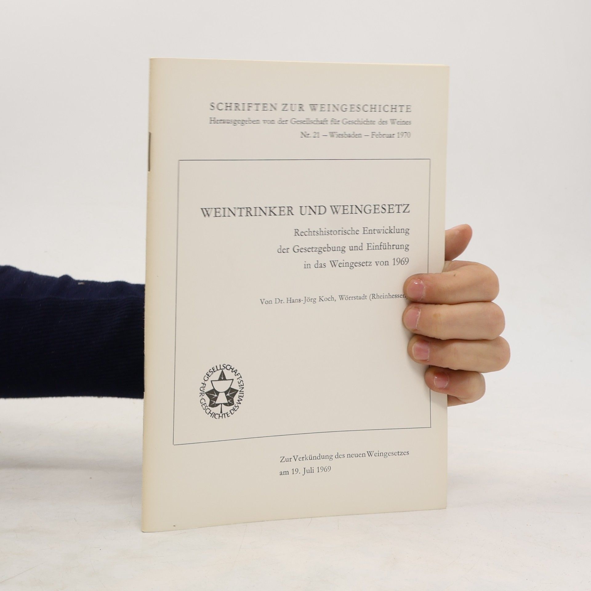 Dr. Hans-Jörg Koch WEINTRINKER UND WEINGESETZ