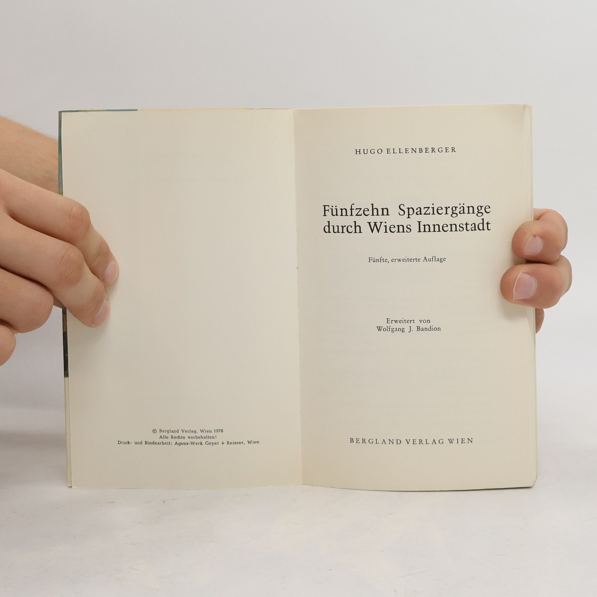 Hugo Ellenberger Fünfzehn Spaziergänge durch Wiens Innenstadt