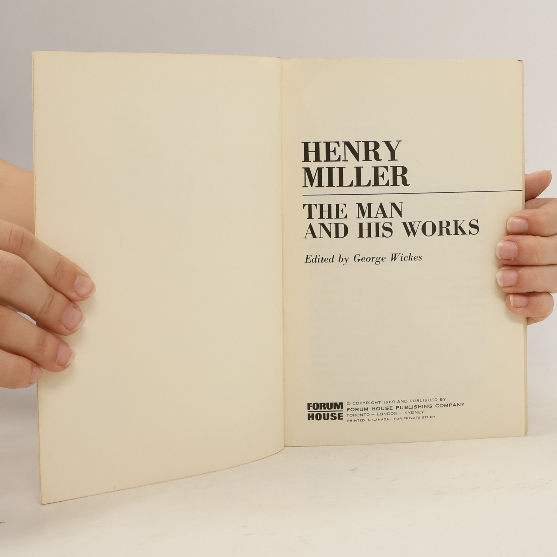 George T. Wickes Henry Miller