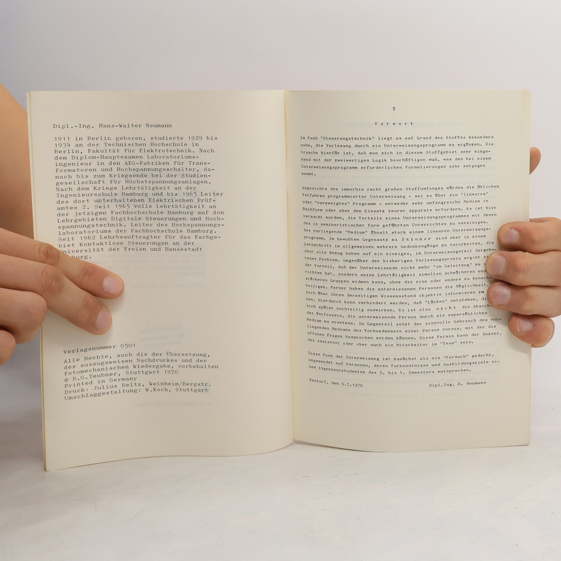 Hans-Walter Neumann Steuerungslehre 1: Schaltalgebra