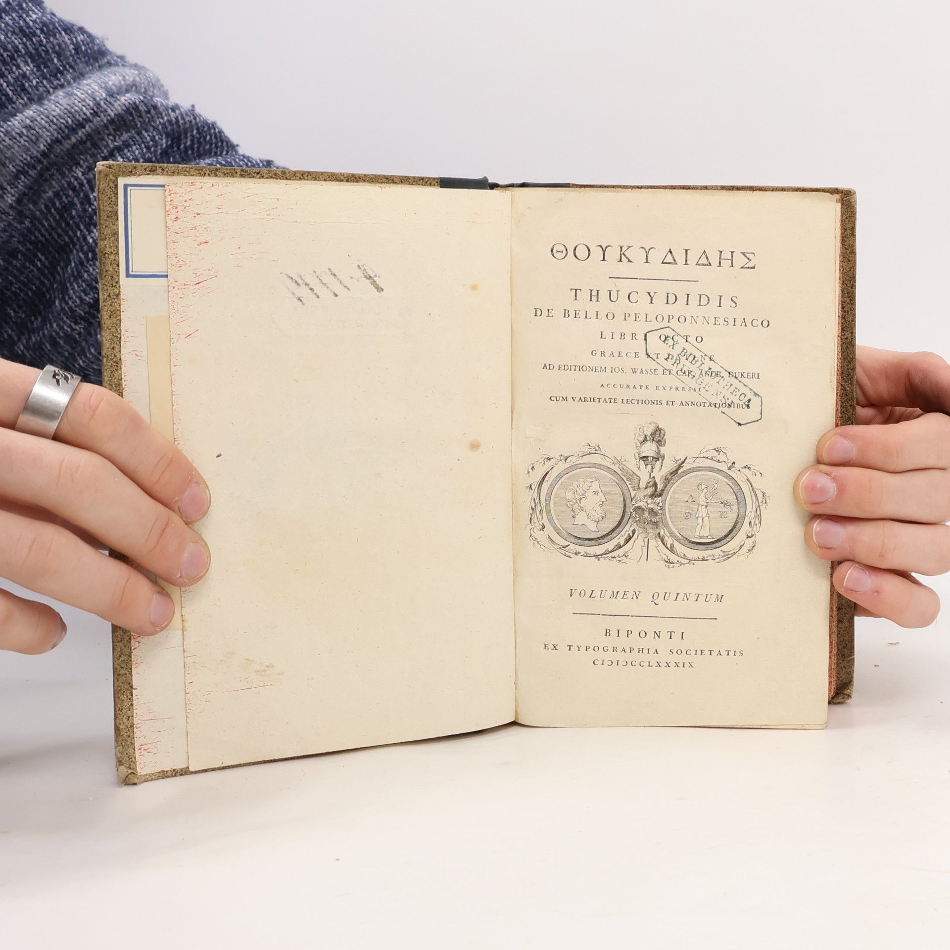 Thúkydidés Thucydides V. Thucydidis De Bello Peloponnesiaco libri octo