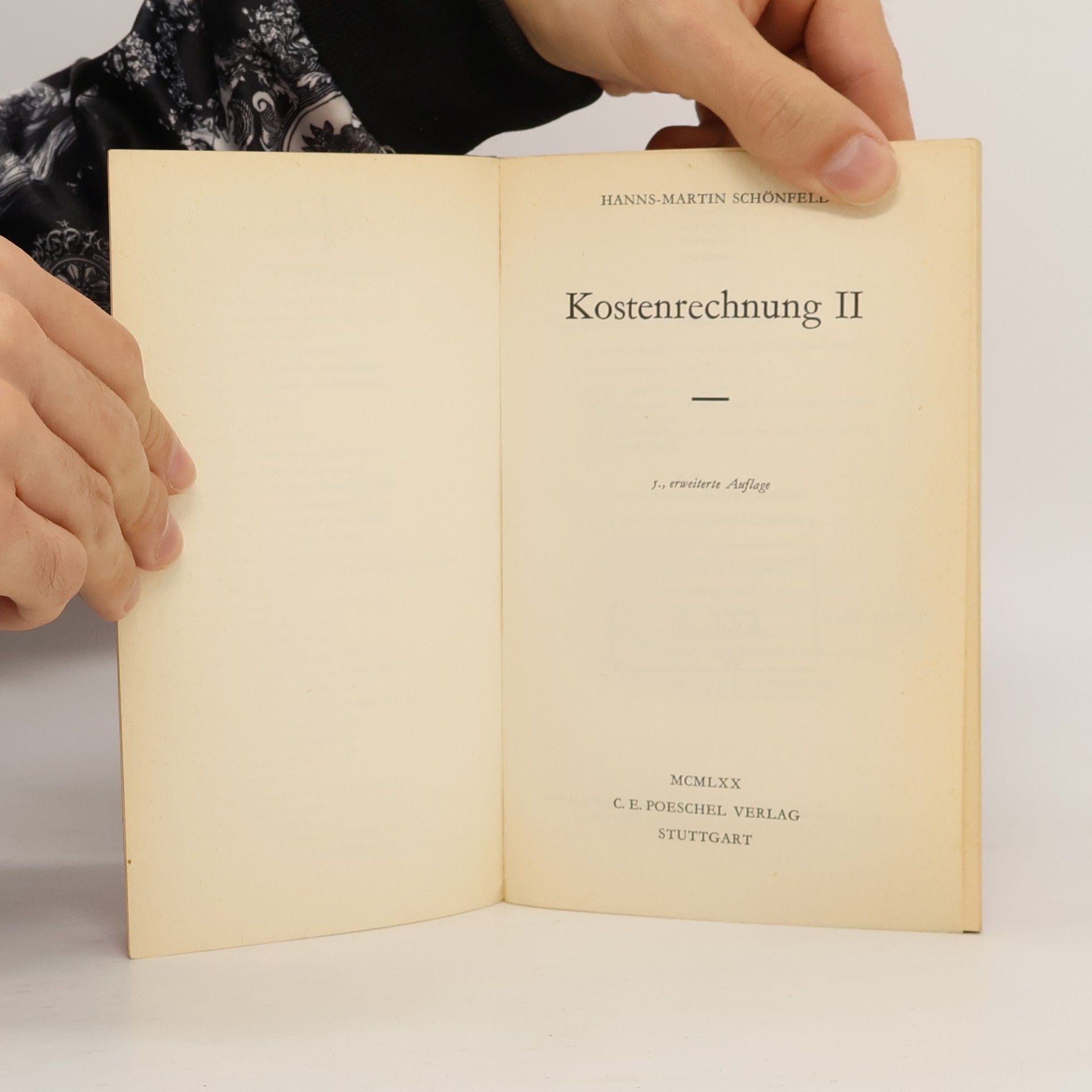 Hans-Marian Schönfeld  Kostenrechnung II