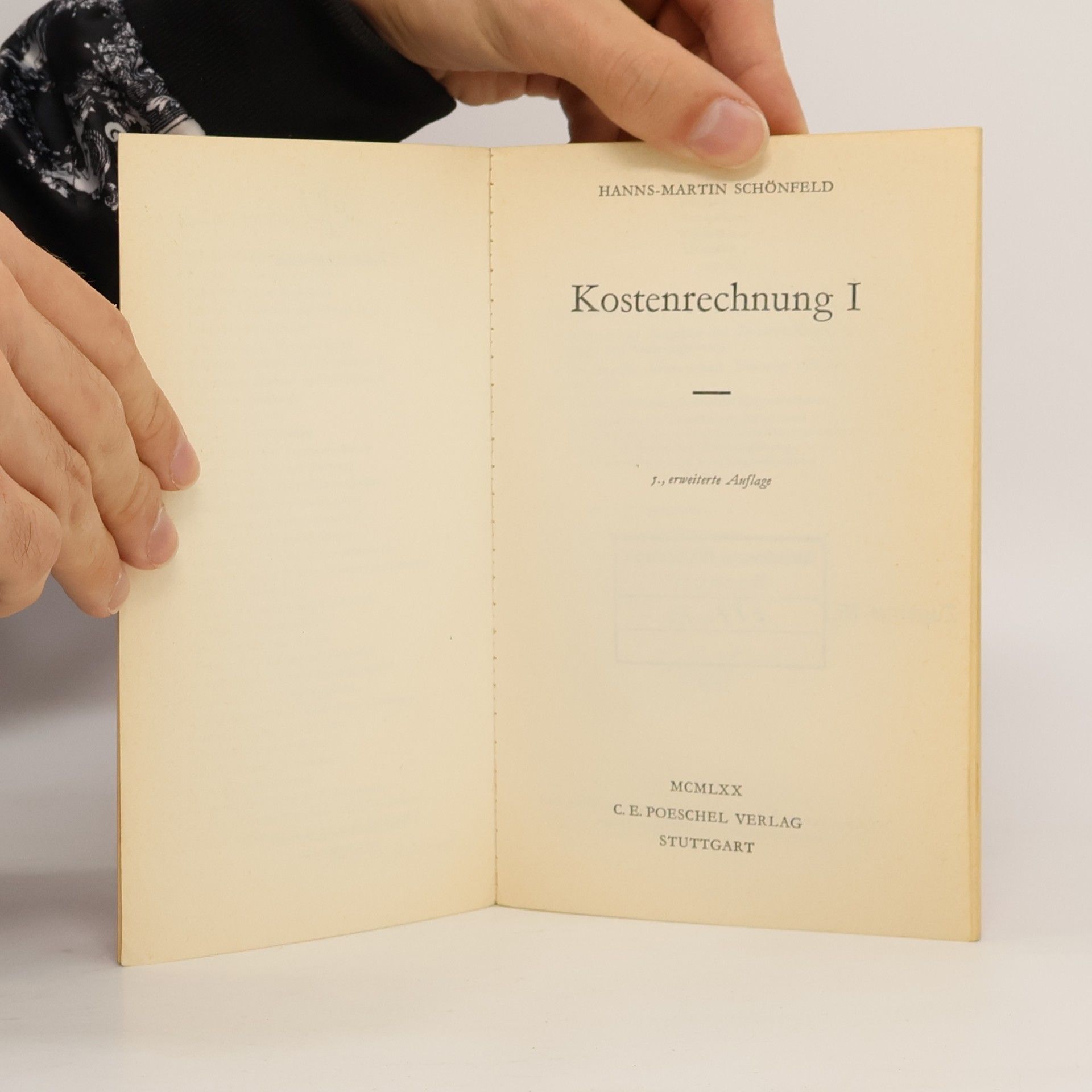Hanns-Martin Schönfeld Kostenrechnung I