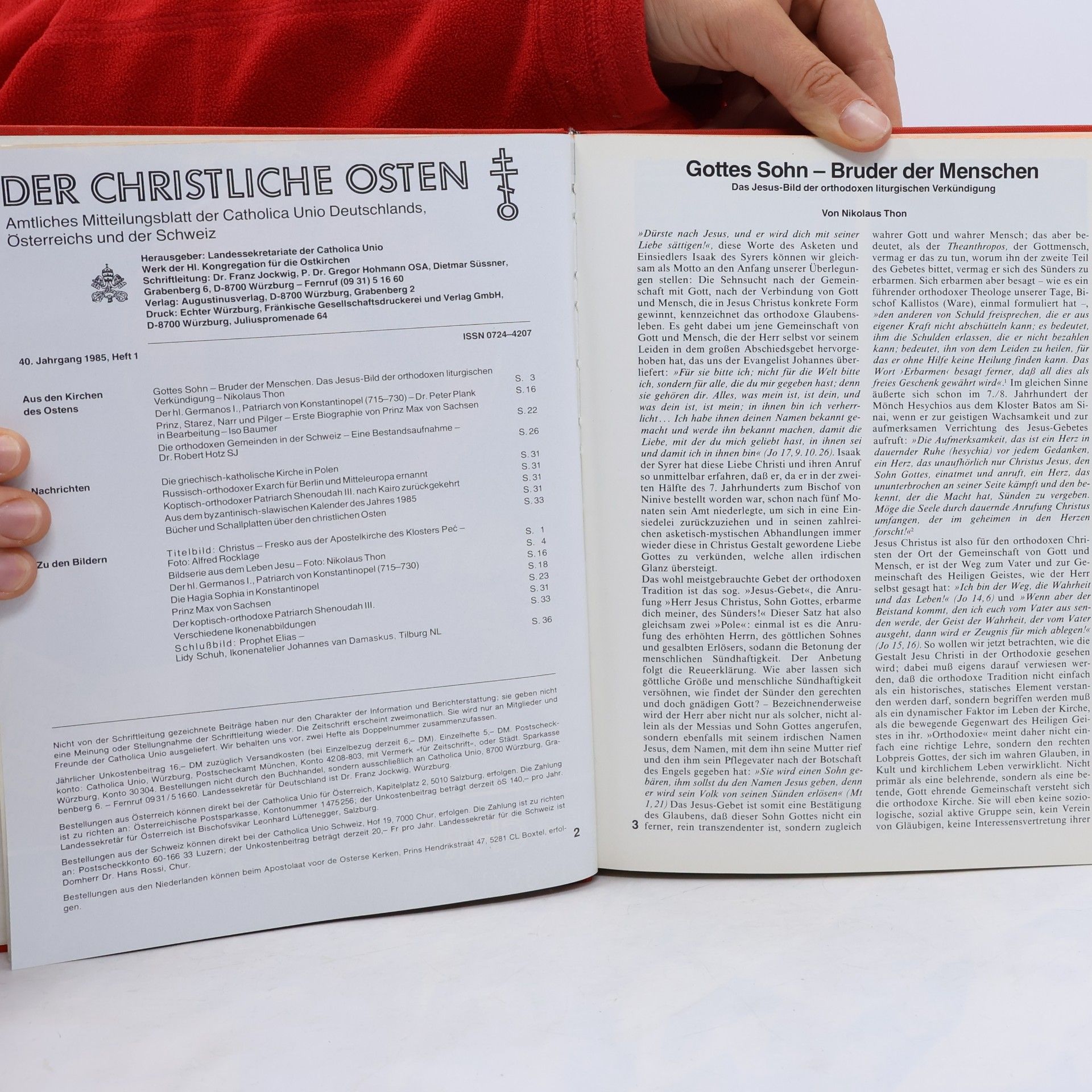 Nikolaus Thon Der Christliche Osten 40/1985