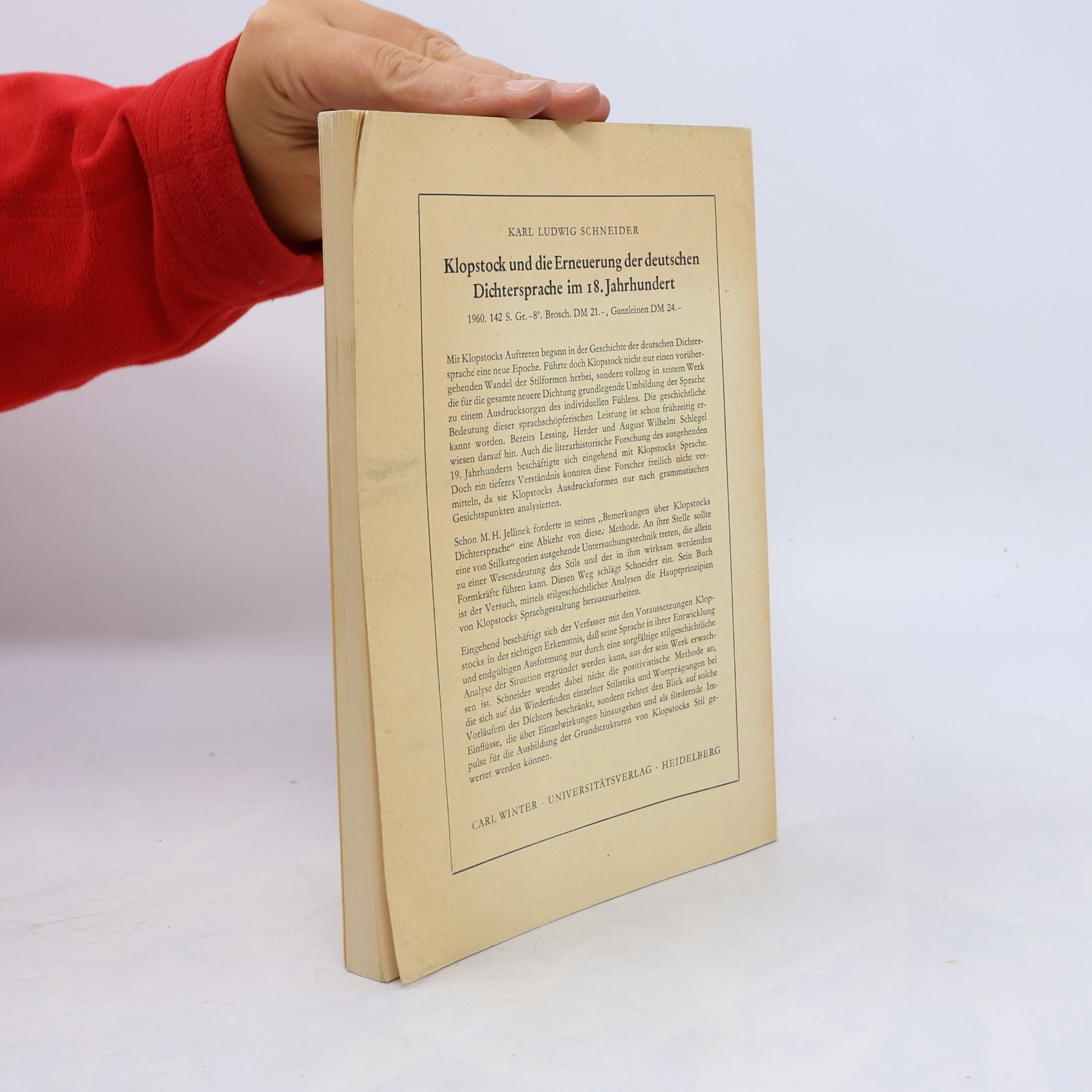 Karl Ludwig Schneider Der bildhafte Ausdruck in den Dichtungen Georg Heyms, Georg Trakls und Ernst Stadlers