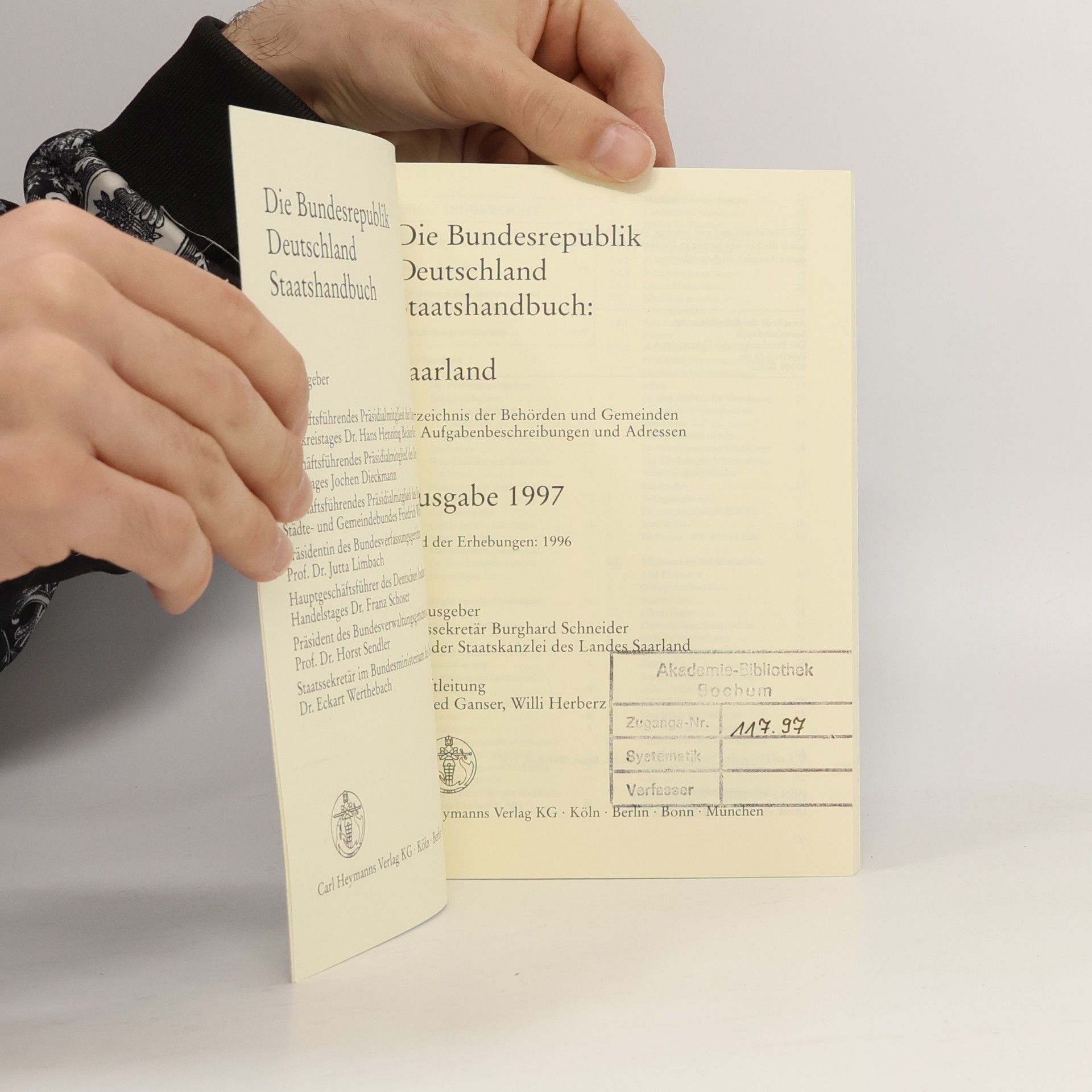 Die Bundesrepublik Deutschland Staatshandbuch Saarland
