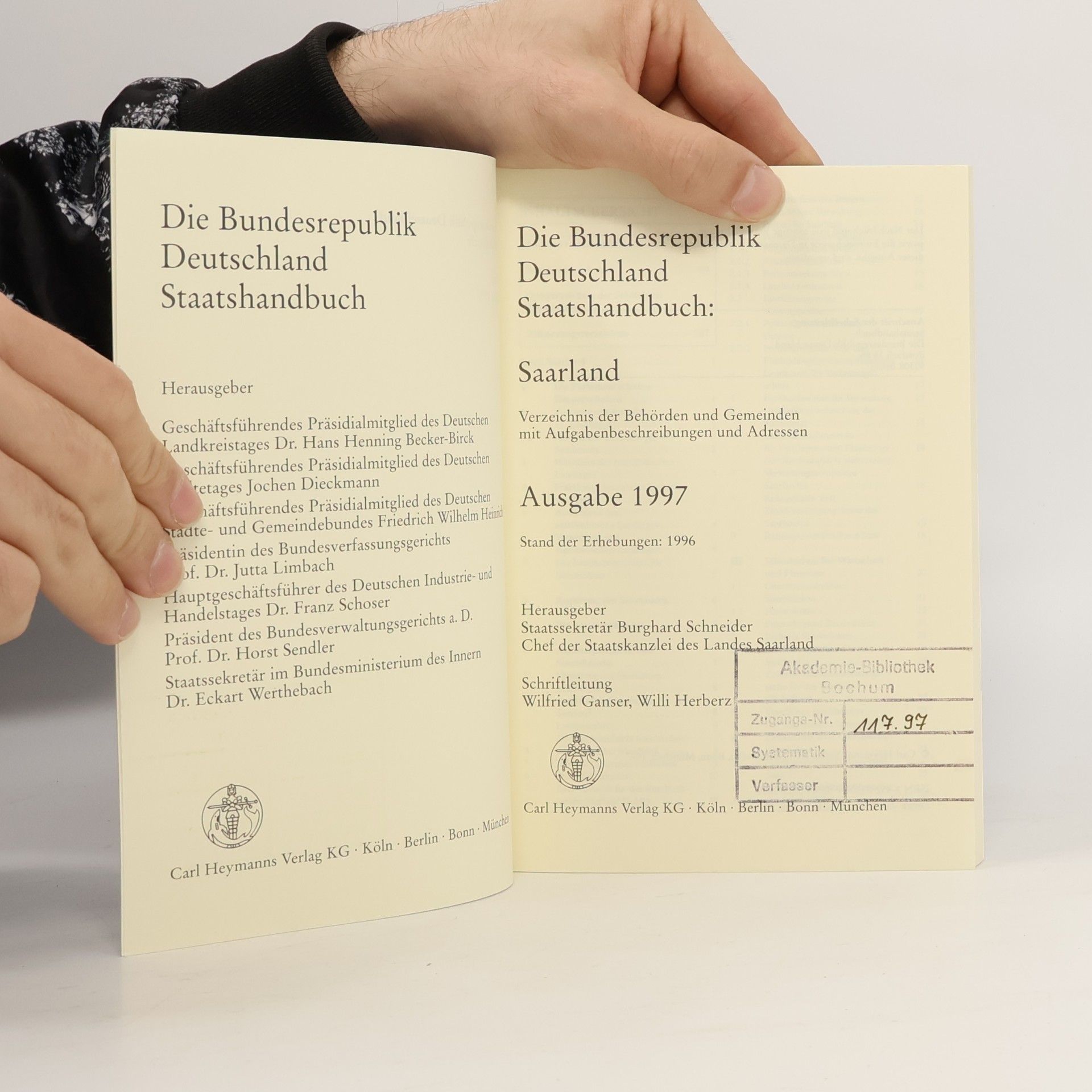 Die Bundesrepublik Deutschland Staatshandbuch Saarland