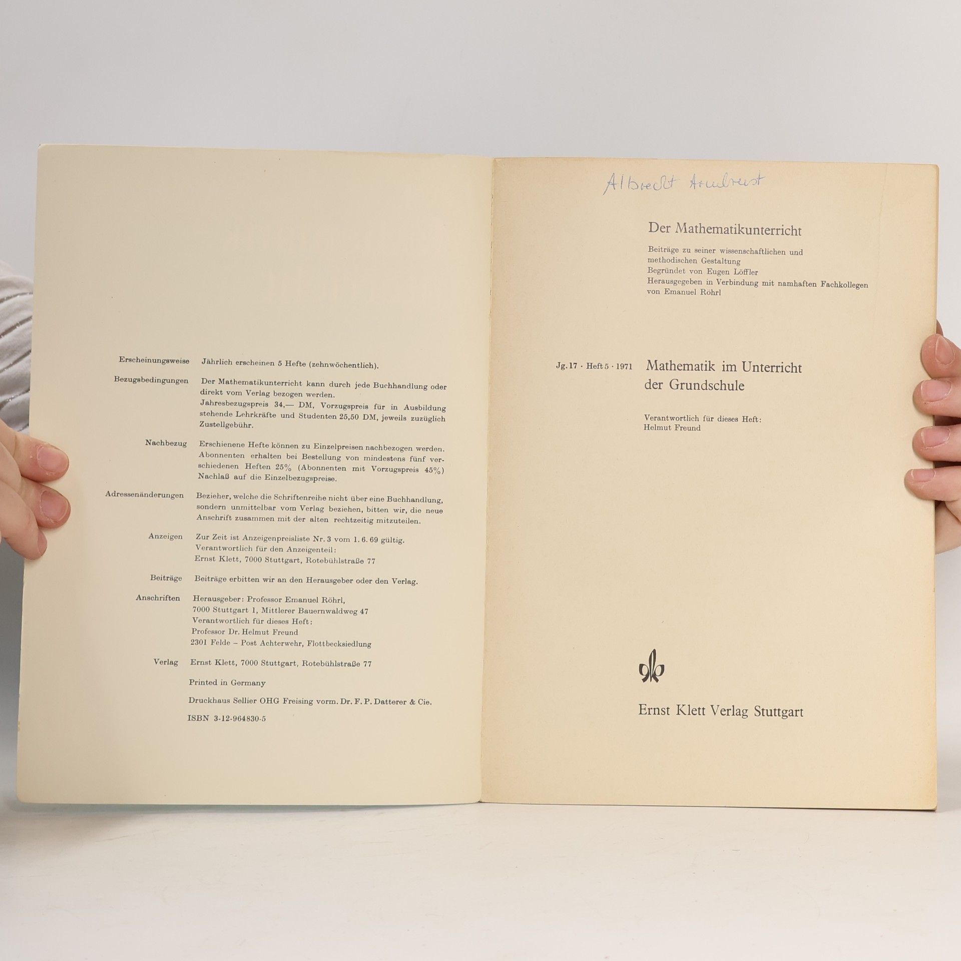 Albrecht Arcubrest Der Mathematik-Unterricht 17