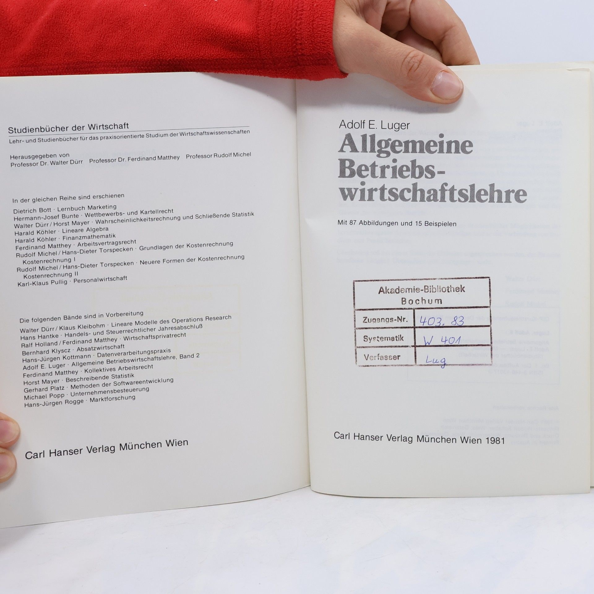 Adolf E. Luger Studienbücher der Wirtschaft - 1: Allgemeine Betriebswirtschaftslehre