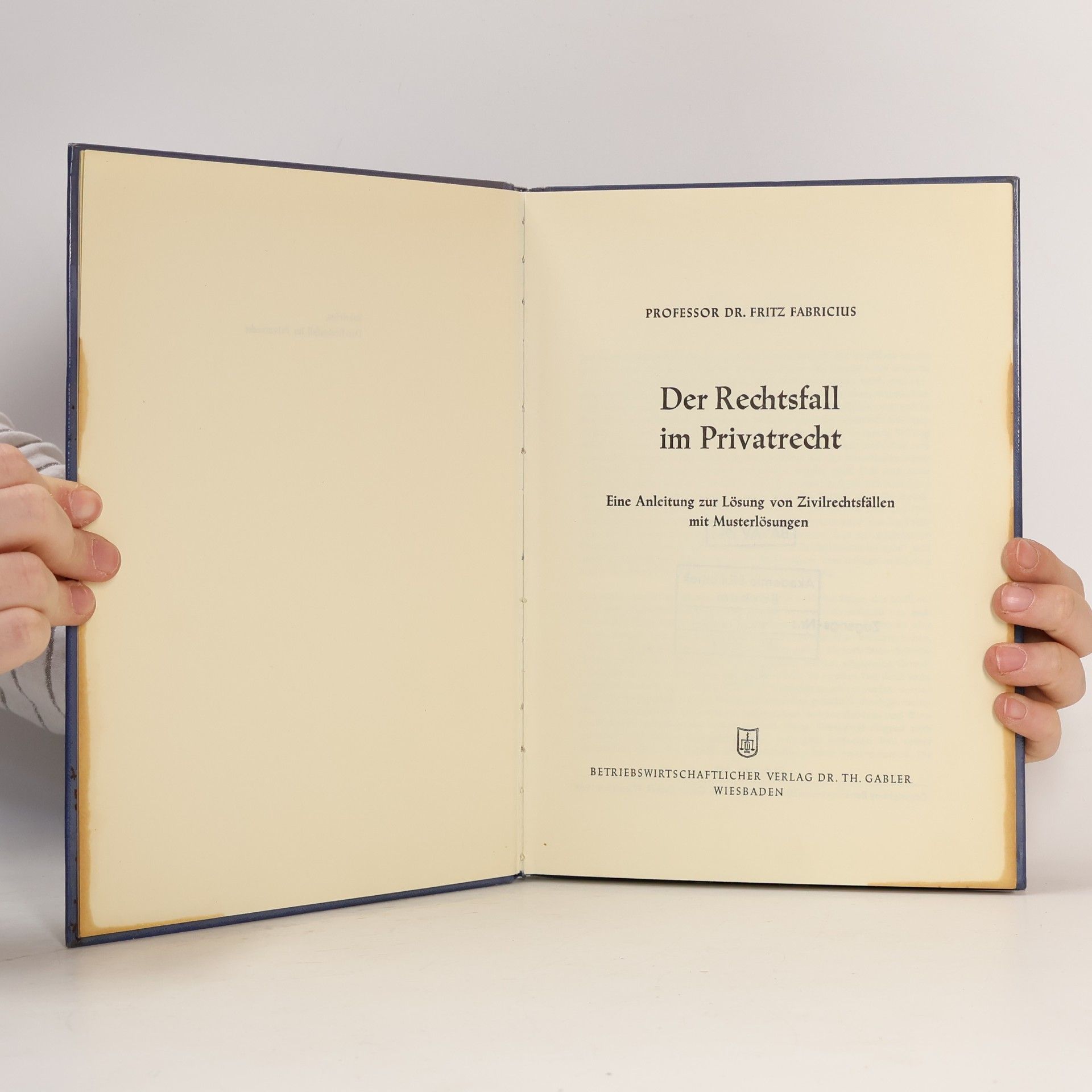 Fritz Fabricius Der Rechtsfall im Privatrecht: Eine Anleitung zur Lösung von Zivilrechtsfällen mit Musterlösungen